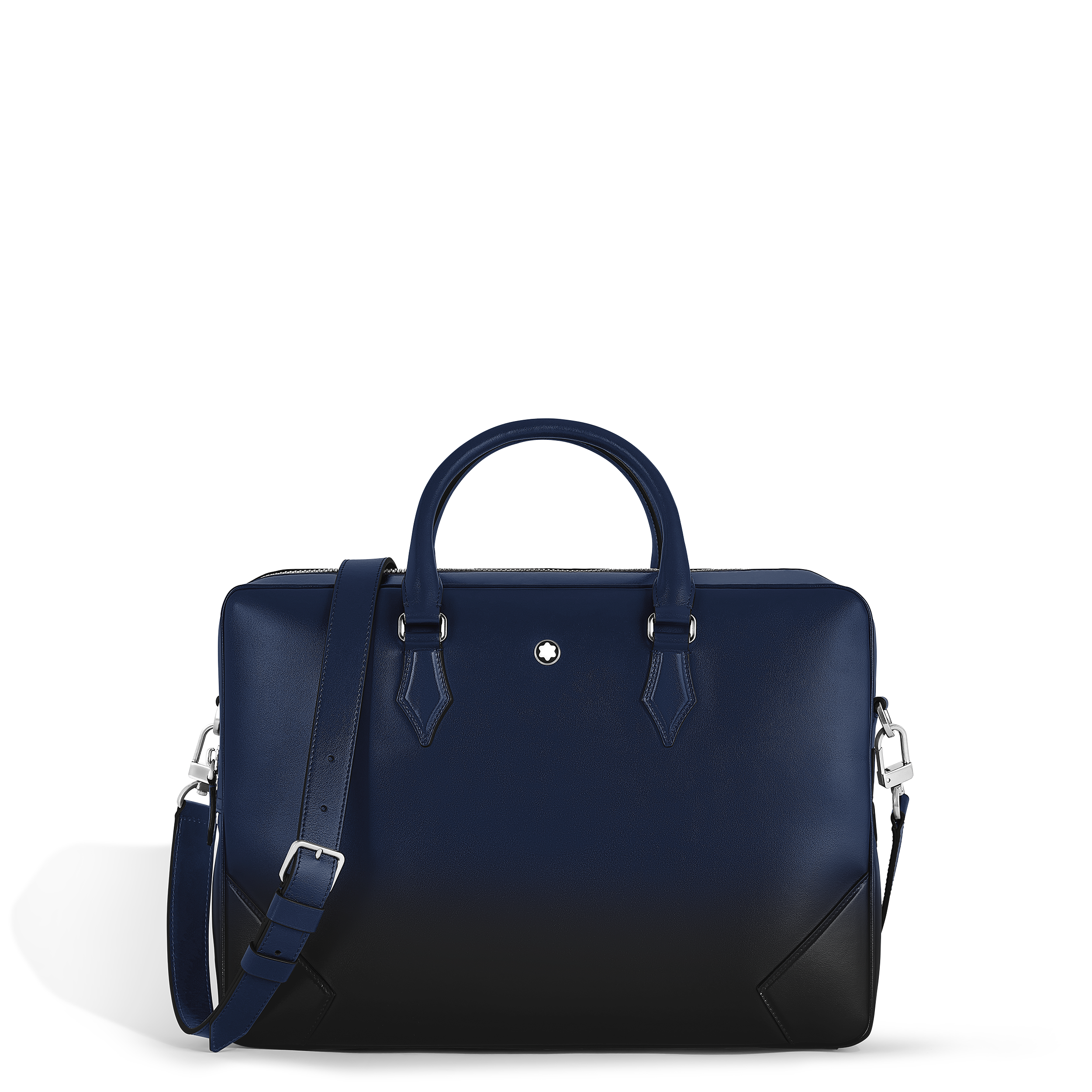 Montblanc - Medium Briefcase In Meisterstück Sfumato Leather - Leather - Mb222574 - Document Cases Sfumato Ink Blue