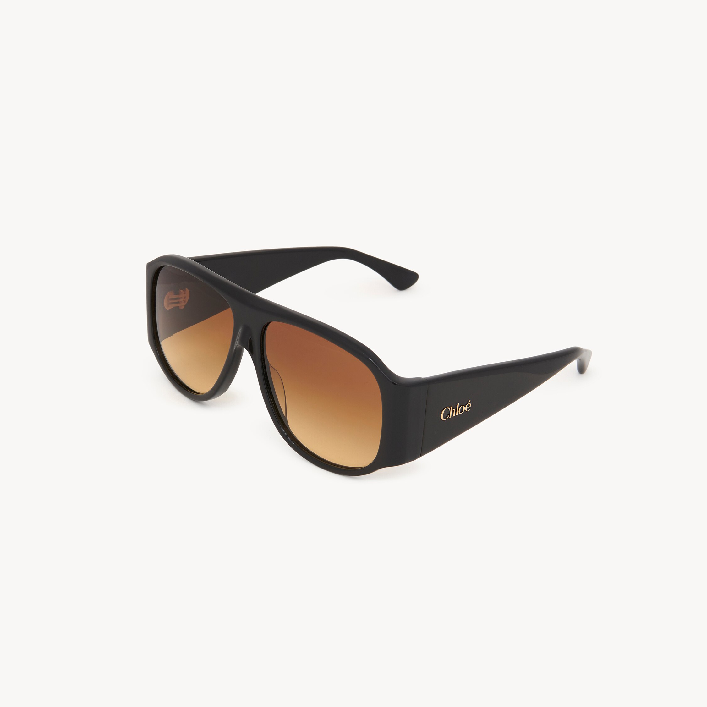 Chloé Izia Aviator-style Acetate Sunglasses In Brown