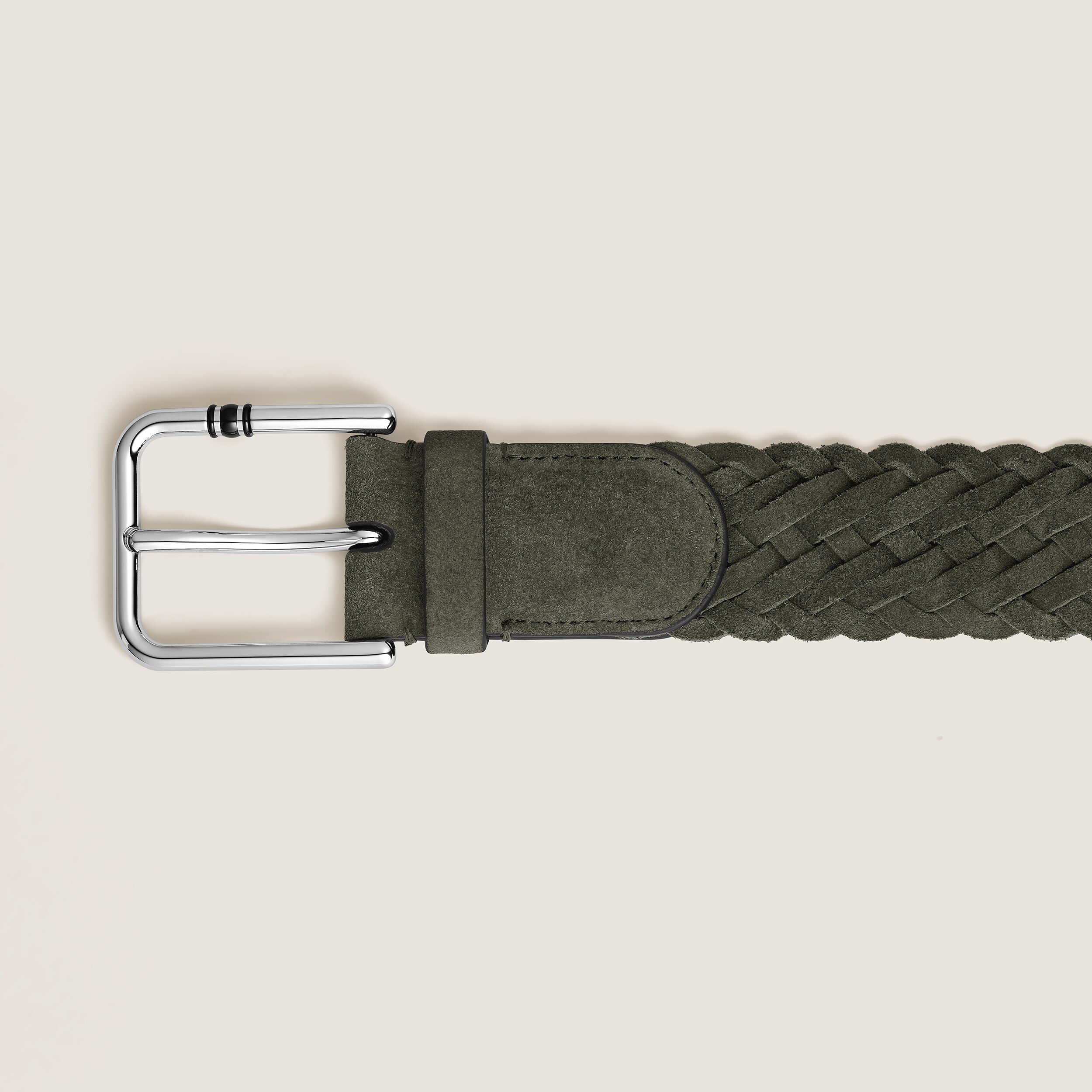  Montblanc - 35-mm-gürtel Aus Veloursleder Mit Quadratischer Meisterstück Schließe M - Grün - Mb222249 - Gürtel 