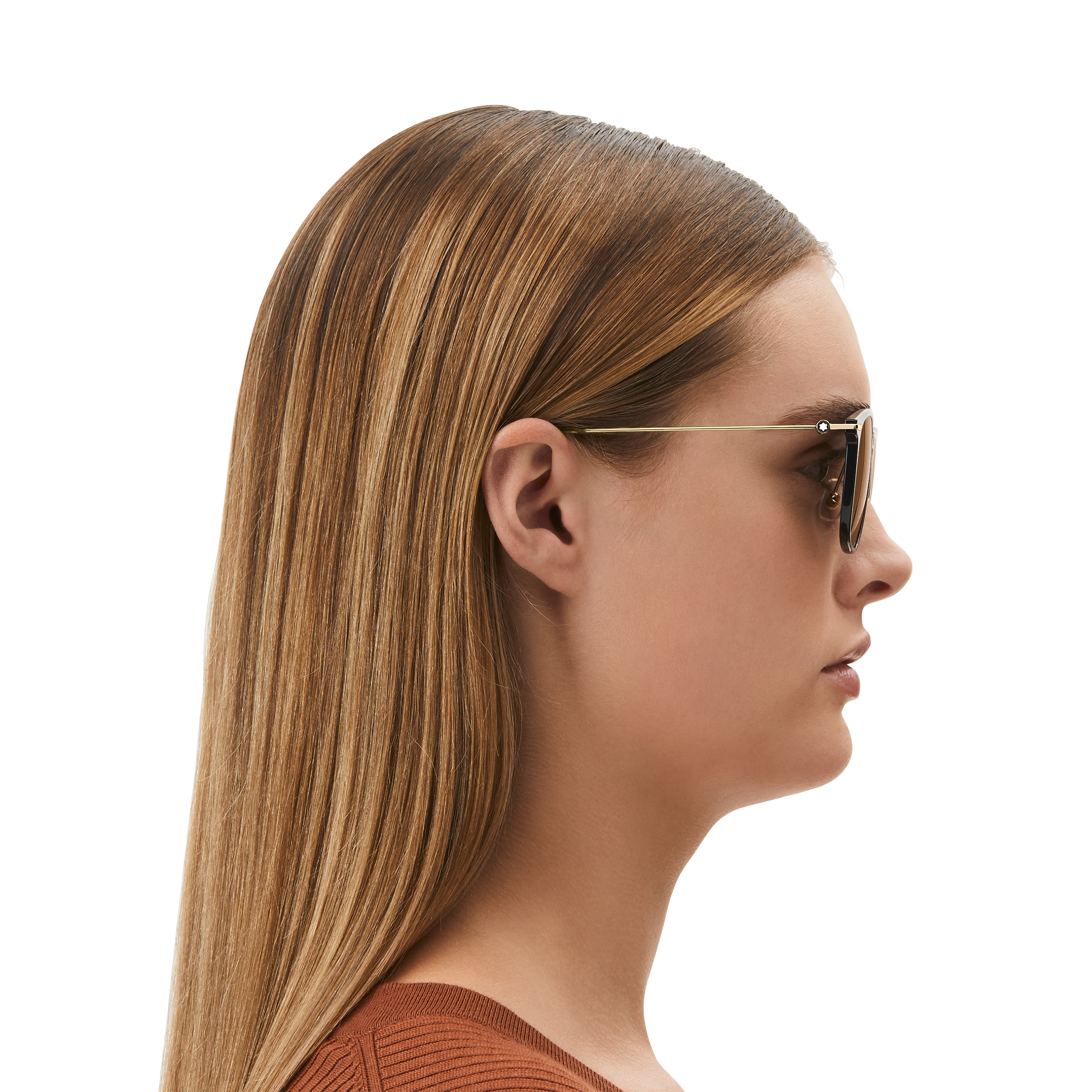  Montblanc - Runde Sonnenbrille Mit Schwarzem Spritzgussrahmen - Schwarz - Eingespritzt - Mb133063 - Sonnenbrillen 