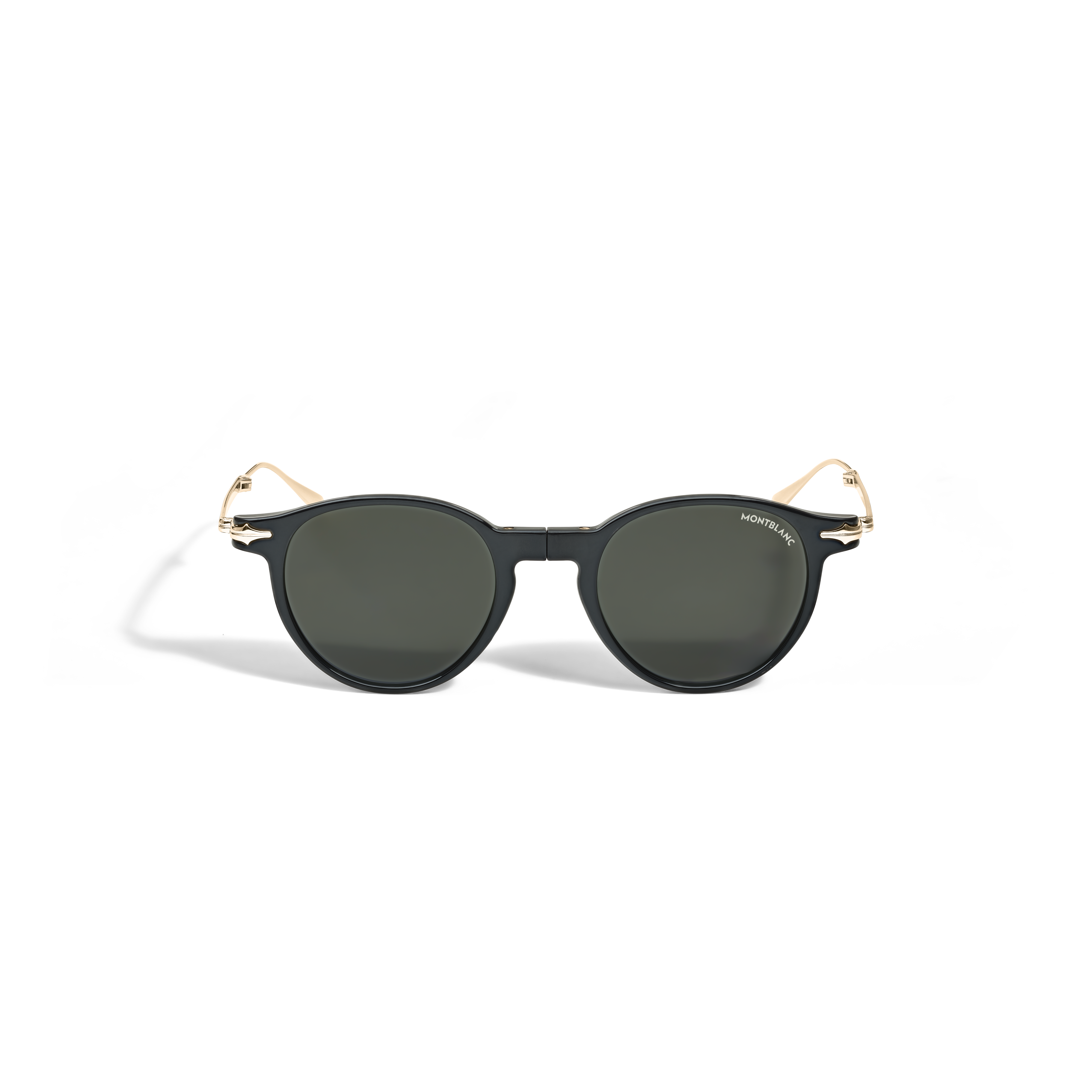  Montblanc - Occhiali Da Sole Ovali Pieghevoli Con Montatura Iniettata Nera - Nero - Iniettato - Mb135569 - Occhiali Da Sole 