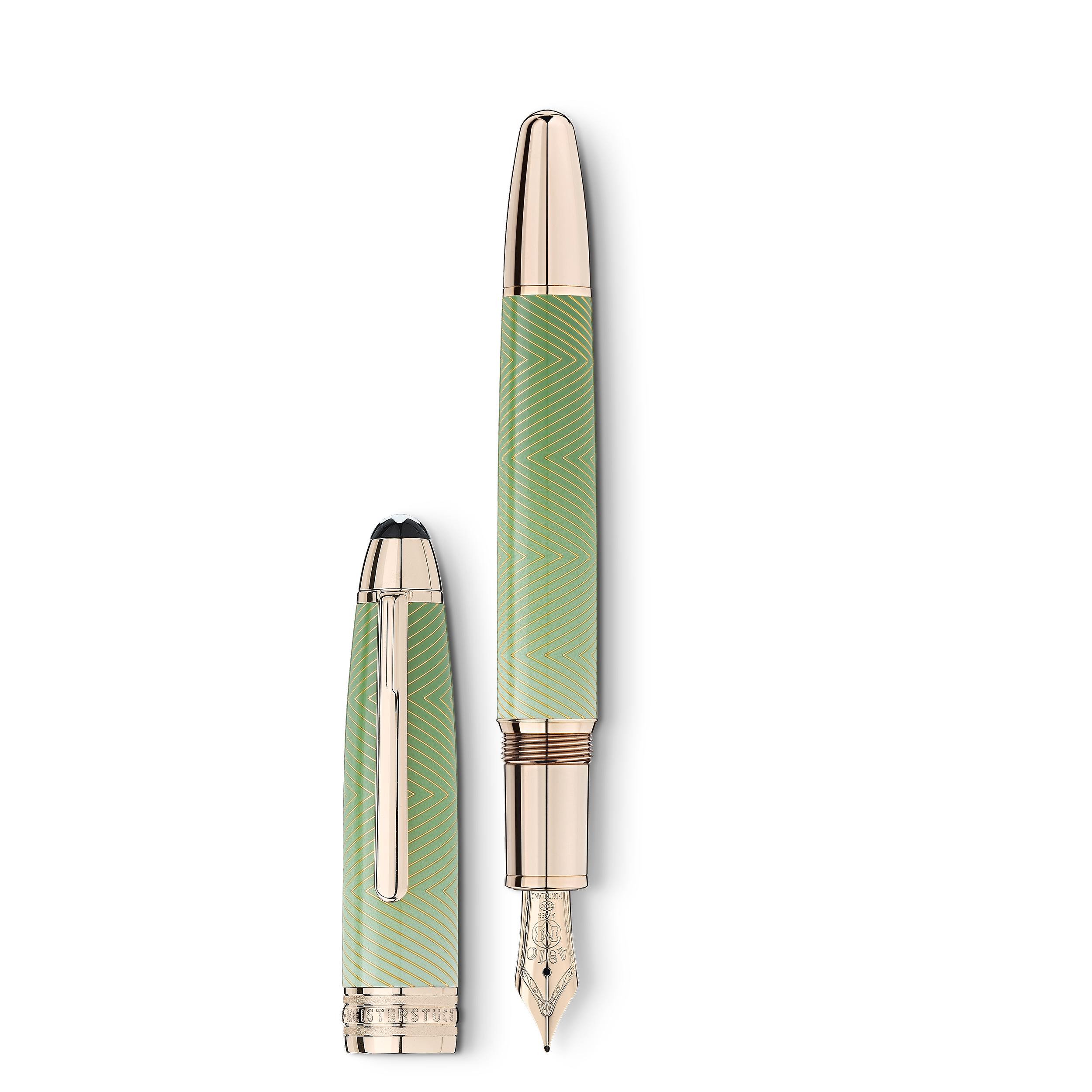 Montblanc Grün Meisterstück Calligraphy Solitaire Celadon Dégradé Füllfederhalter Metall / Lack Mb129553 Füllfederhalter Mittel