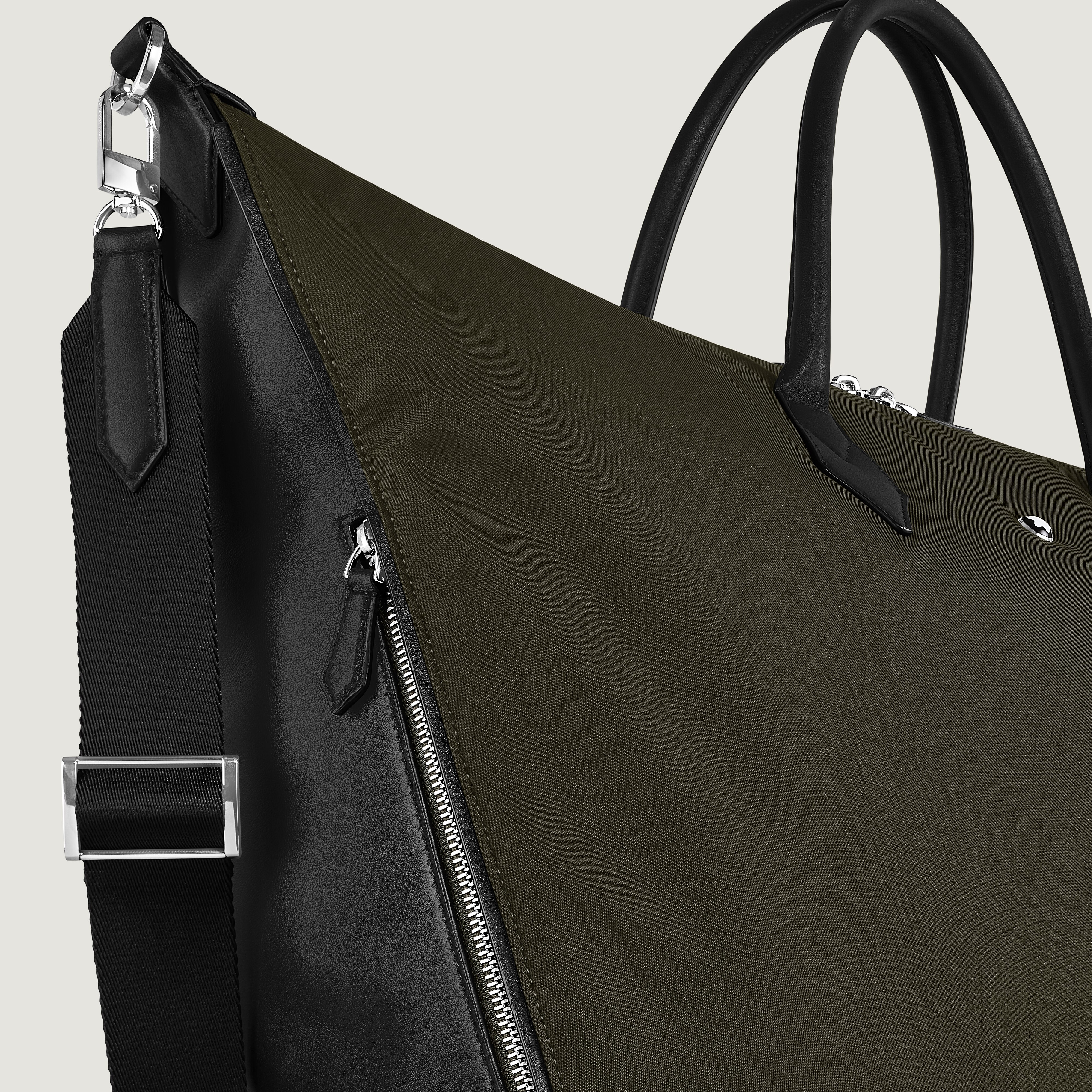  Montblanc - Borsa Weekender 43 Montblanc Panorama - Kaki - Tessuto E Pelle - Mb221658 - Borse Viaggio 