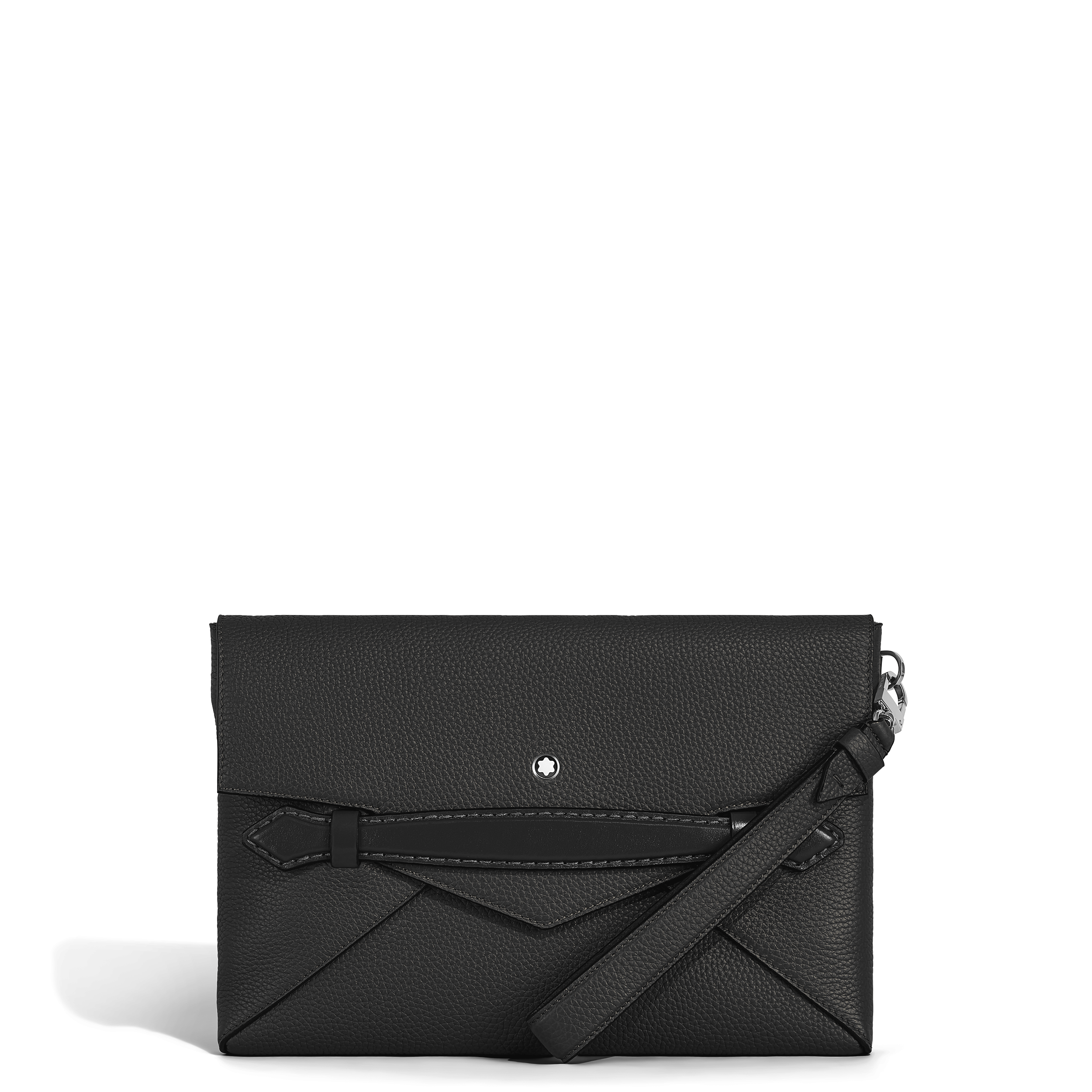 Montblanc - Envelope Clutch - Leather - Mb220212 - Clutch Bags   Black