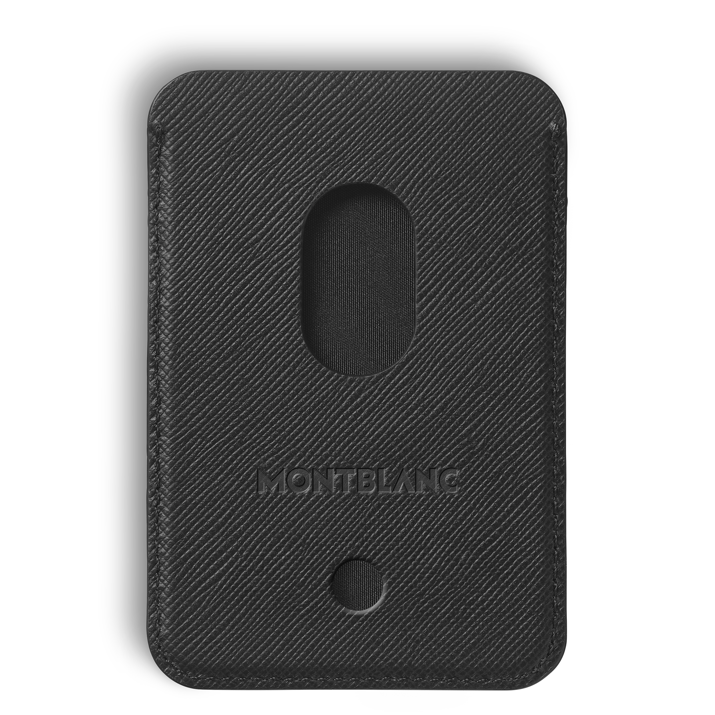  Montblanc - Kartenetui 2 Cc Für Iphone Mit Magsafe Aus Hochwertigem Leder - Schwarz - Mb130325 - Brieftaschen 