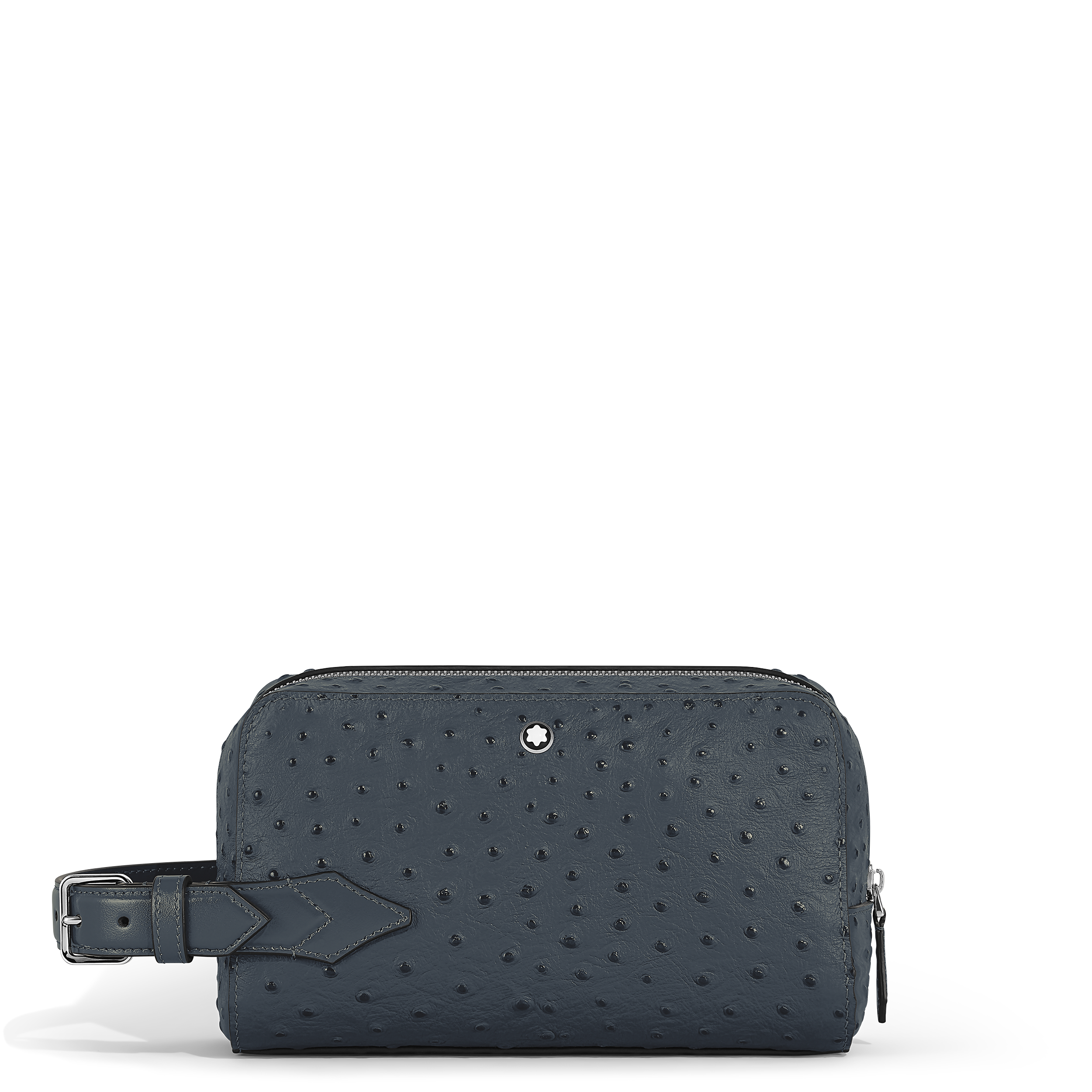 Montblanc - Wash Bag In Ostrich-Embossed Leather - Leather - Mb199016 - Clutch Bags   Velvet Blue