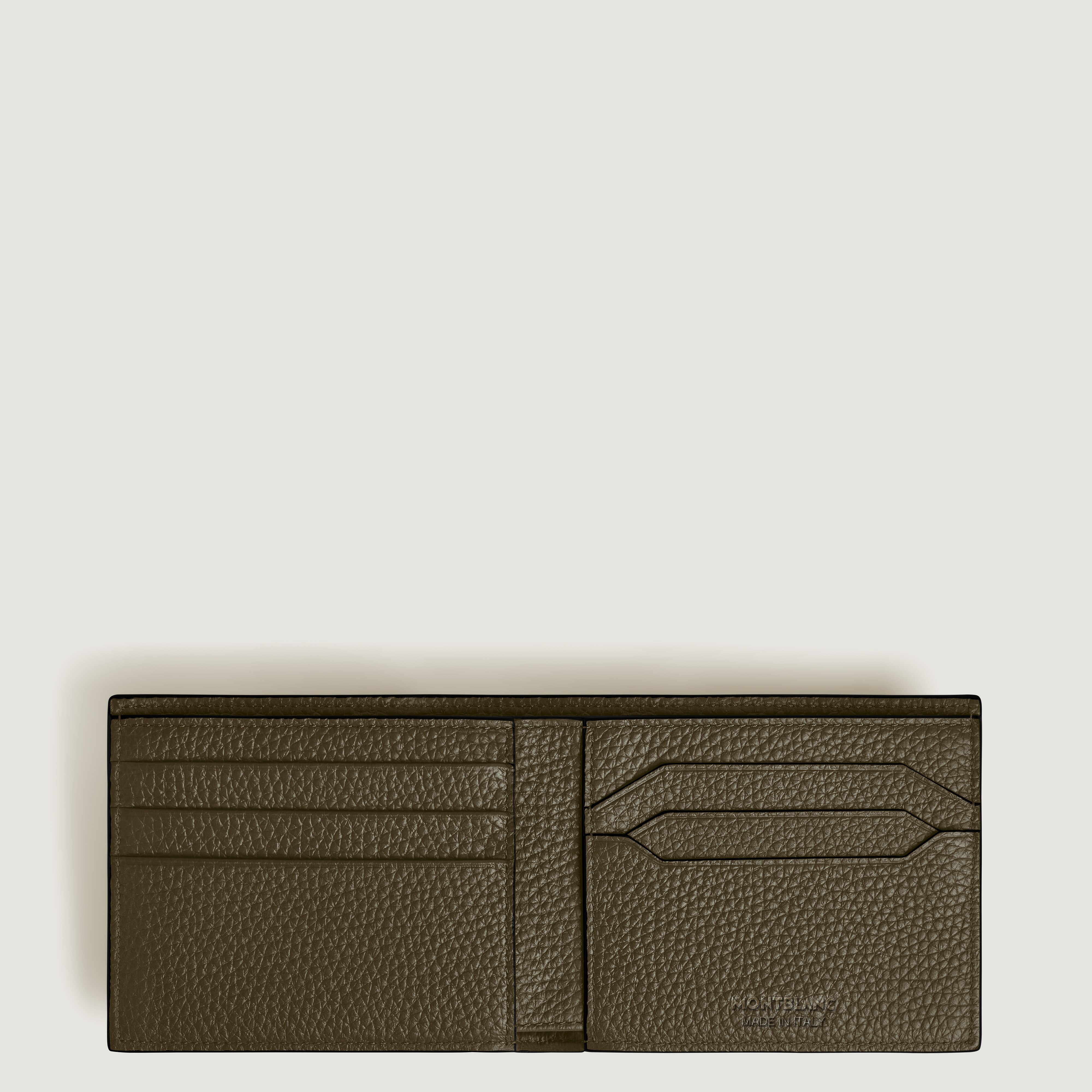  Montblanc - Brieftasche 6 Cc Aus Grain Leder - Khaki - Leder - Mb220197 - Brieftaschen 