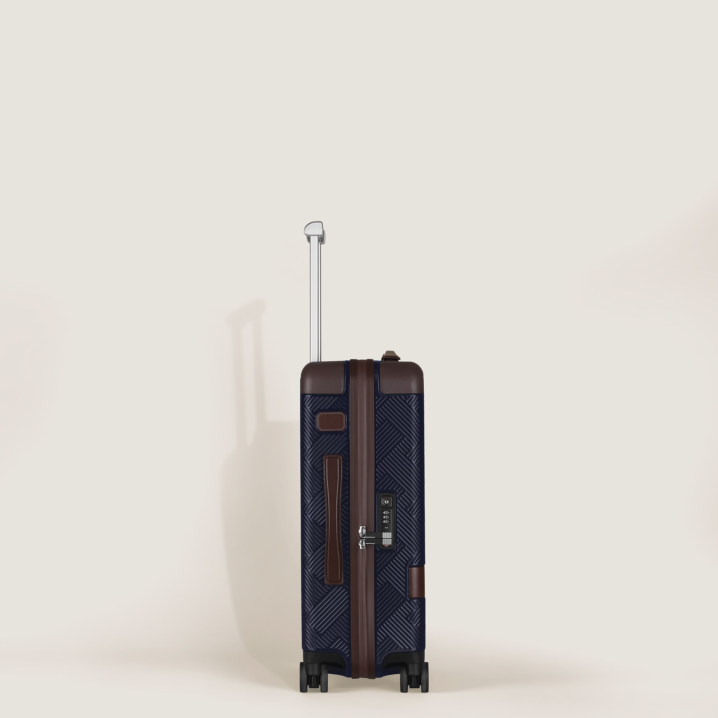 Montblanc - #my4810 Maleta De Cabina Compacta - Azul Marino - Policarbonato Y Piel - Mb221706 - Equipaje De Cabina 