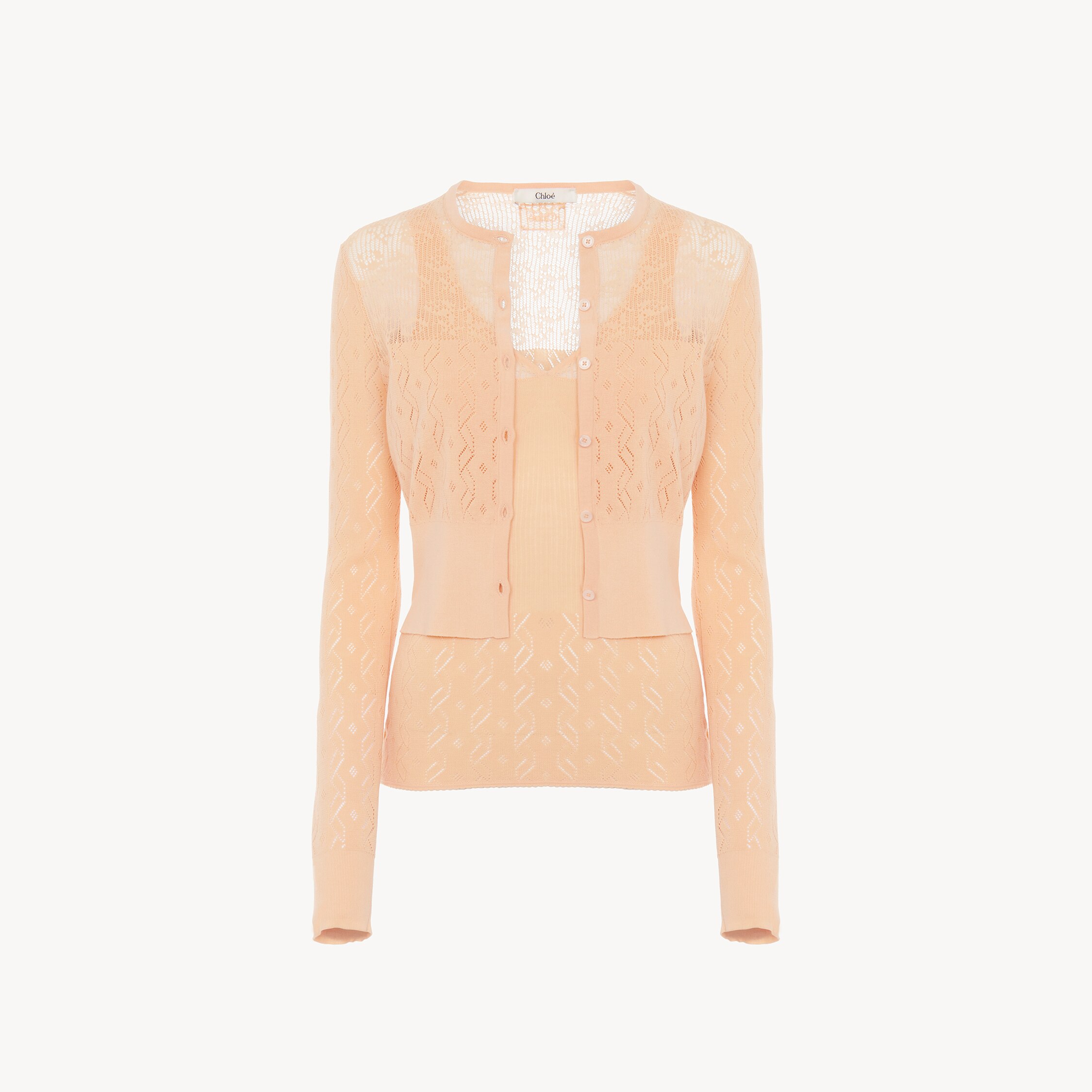 Chloé Twin Set In Cotton Knit In Multi