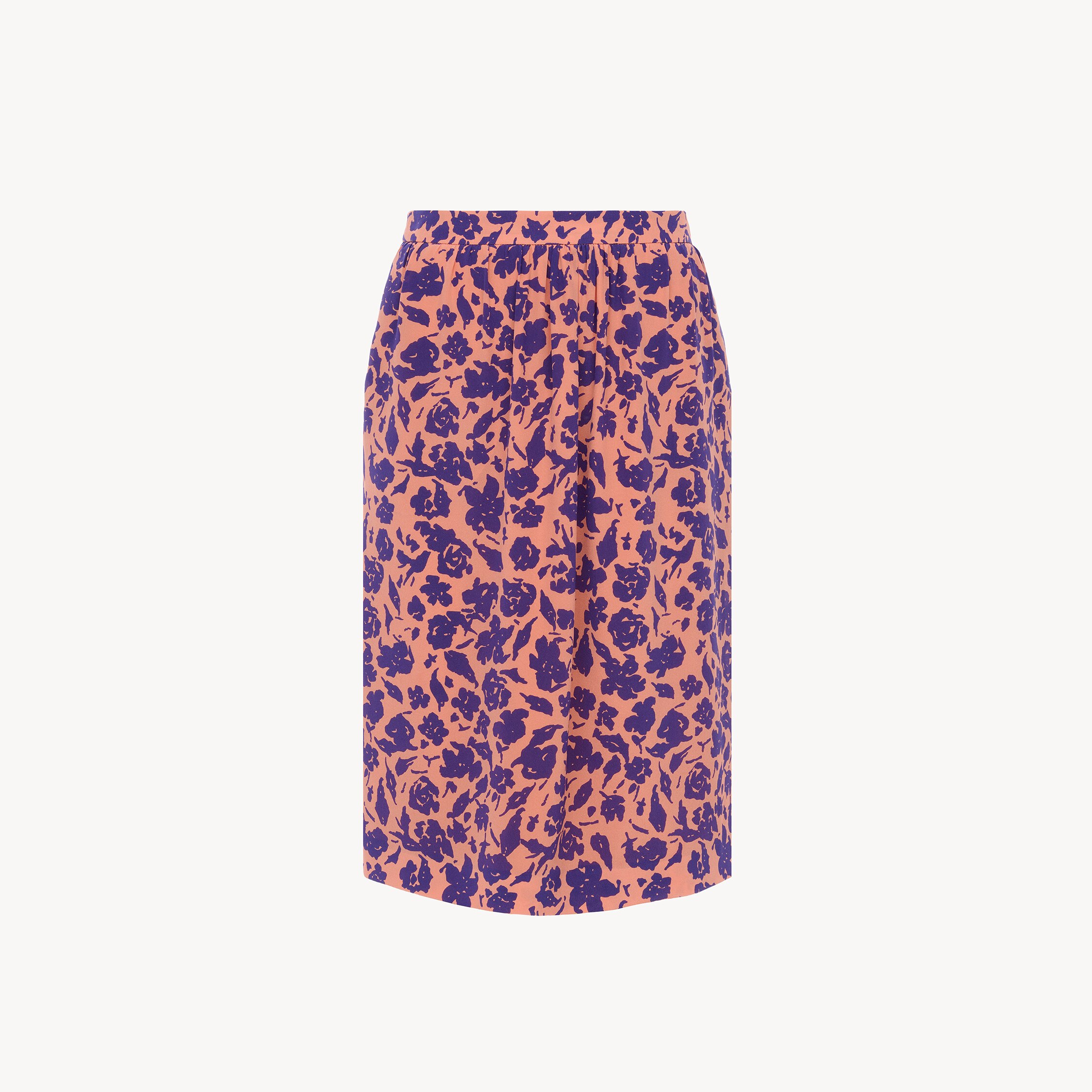 Chloé Short Pencil Skirt In Crêpe De Chine In Pink