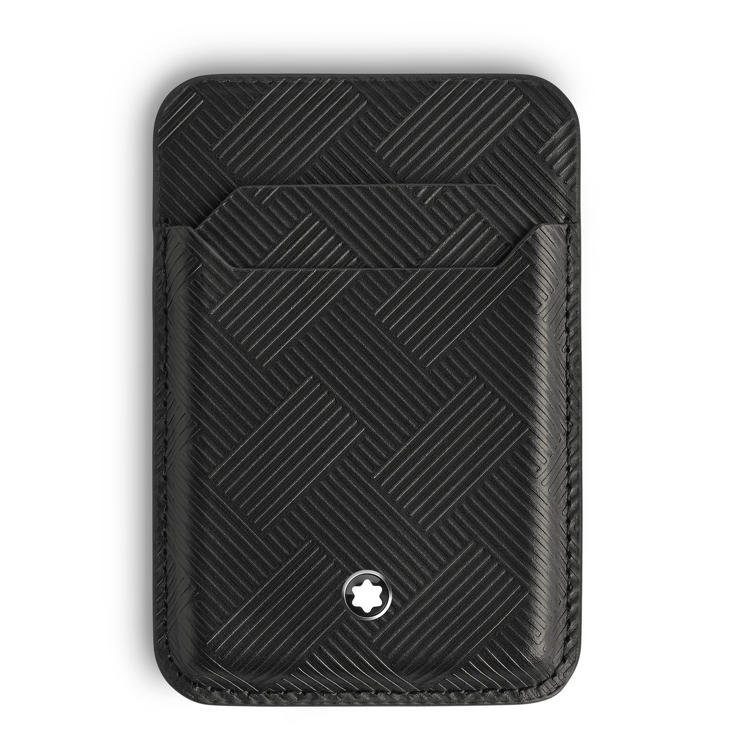 Montblanc - Card Holder 2Cc For Iphone With Magsafe In Sartorial Leather - Leather - Mb220292 - Card Holders   Black