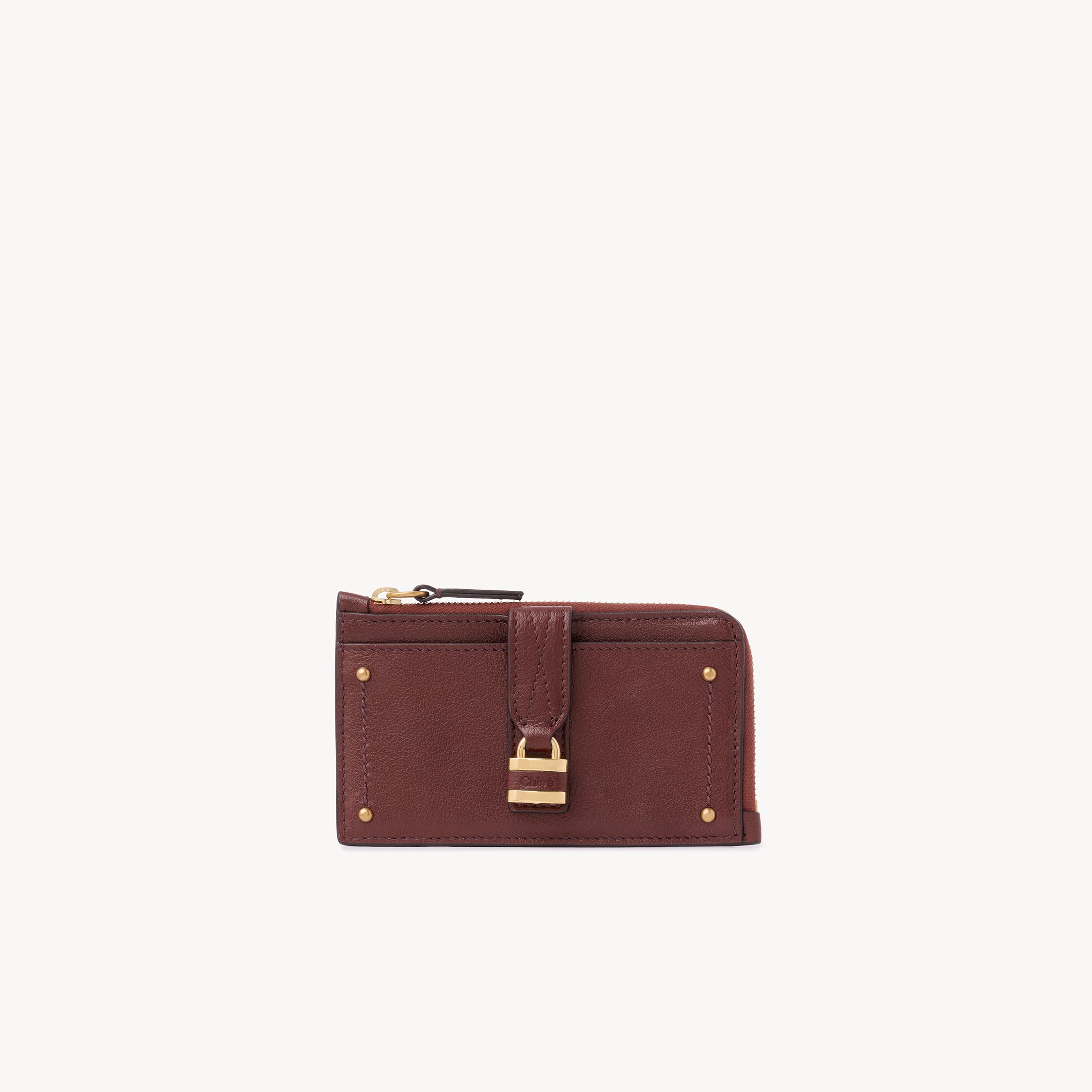 Chloé Small Paddington Purse With Card Slots In Grained Leather In Brown