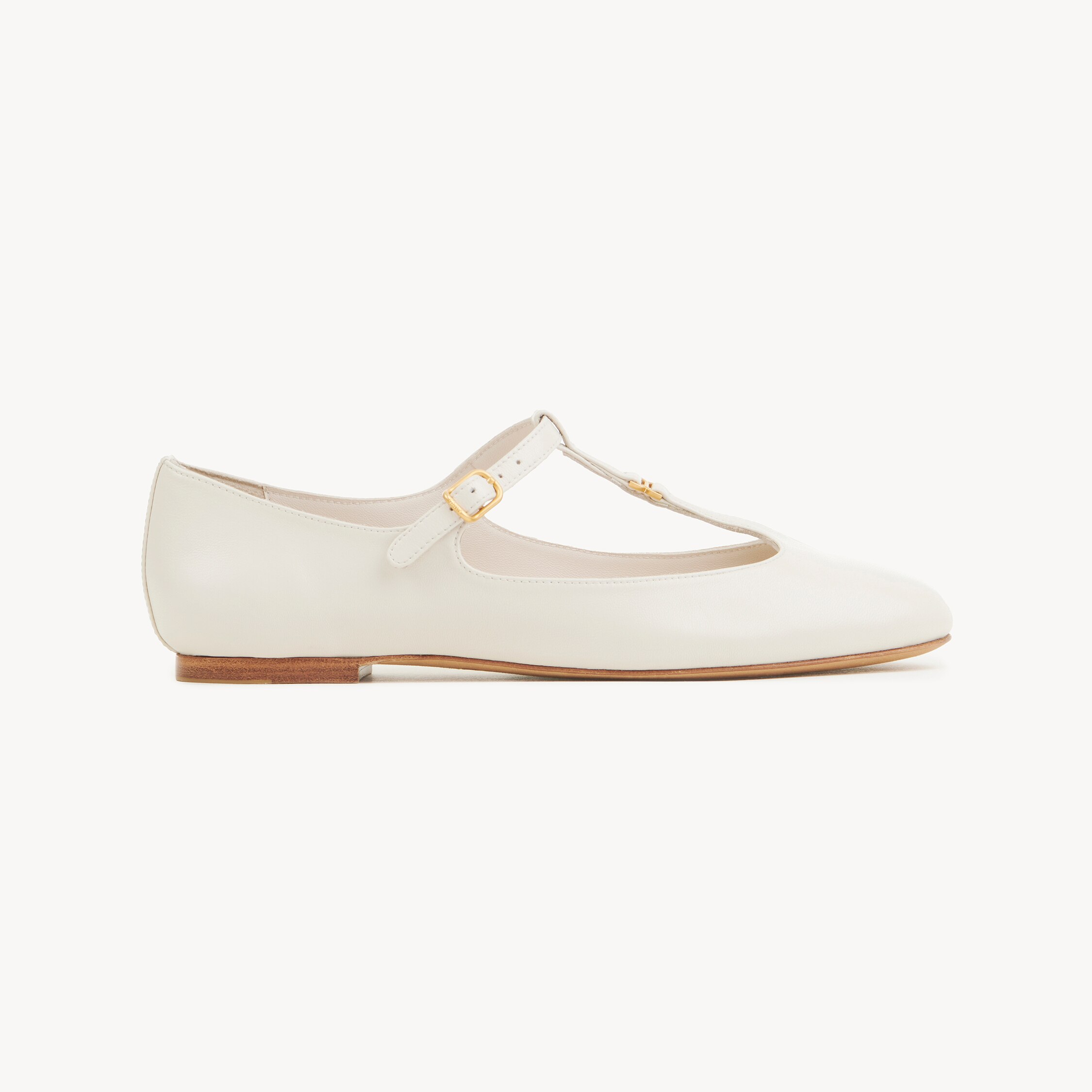 Chloé Marcie Patent Mary Jane Ballerina Flats In Neutral