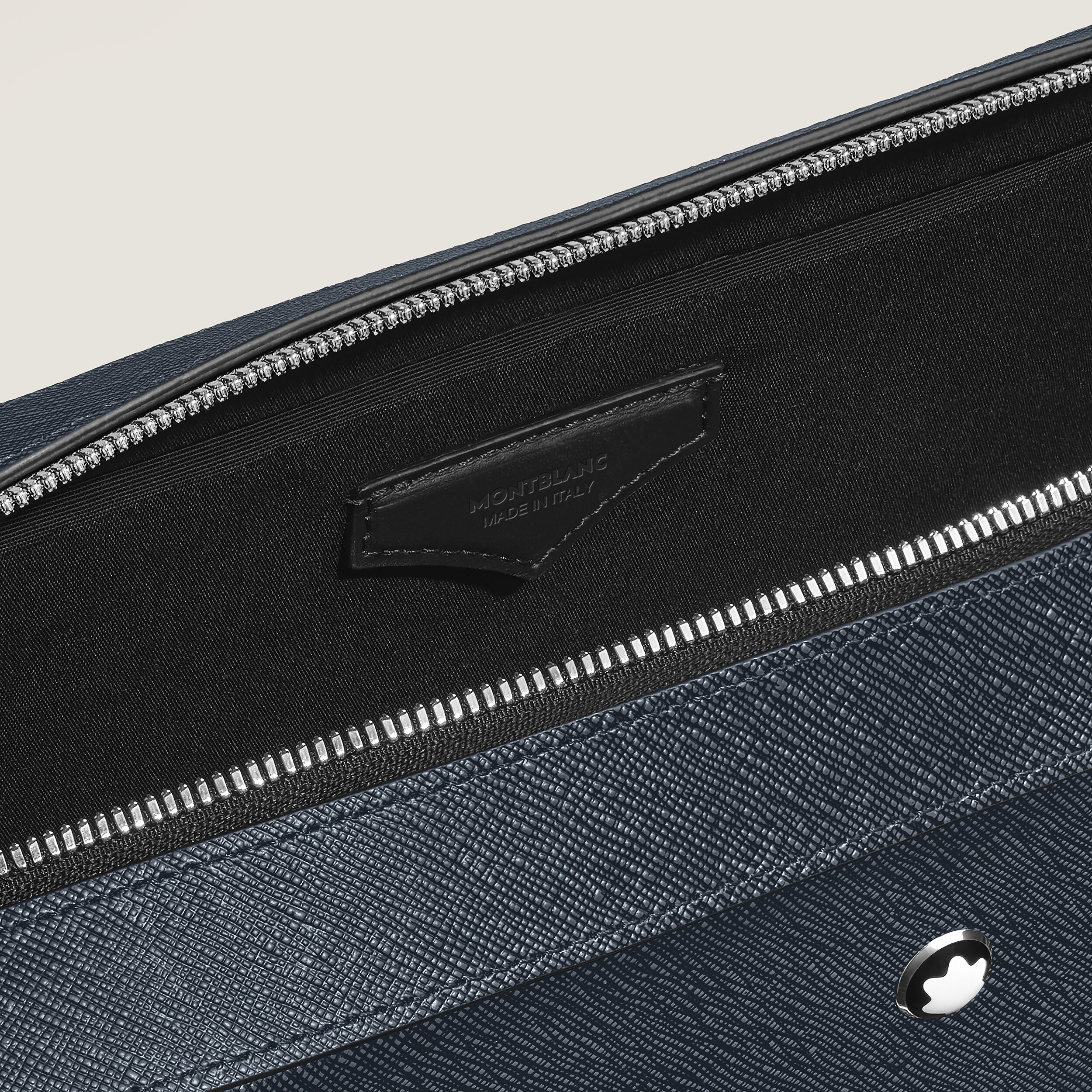  Montblanc - Maletín Mediano Con Bolsillo De Piel Sartorial - Azul Tweed - Piel - Mb220332 - Portadocumentos 
