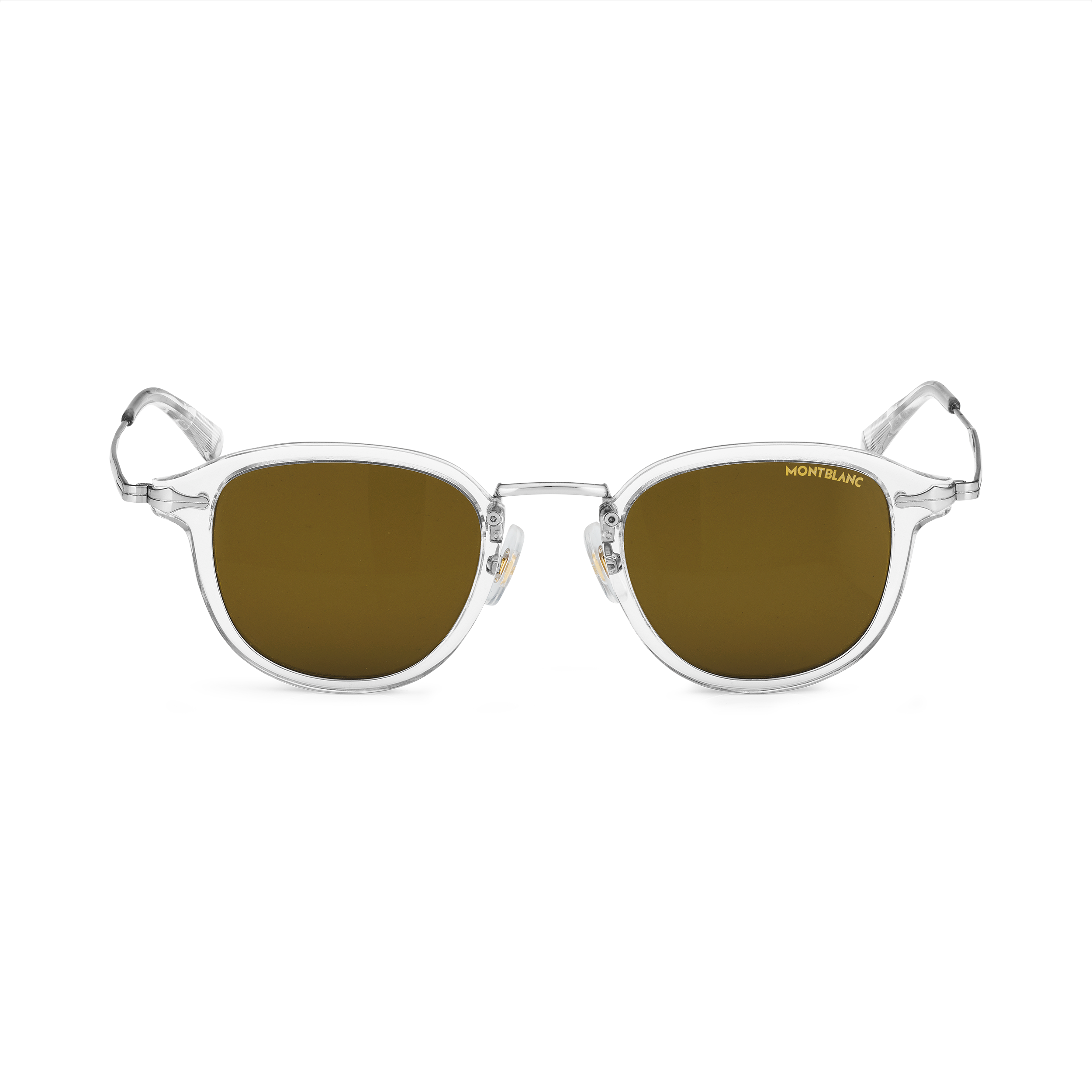  Montblanc - Runde Sonnenbrille Mit Grauem Spritzgussrahmen - Grau - Eingespritzt - Mb133449 - Sonnenbrillen 