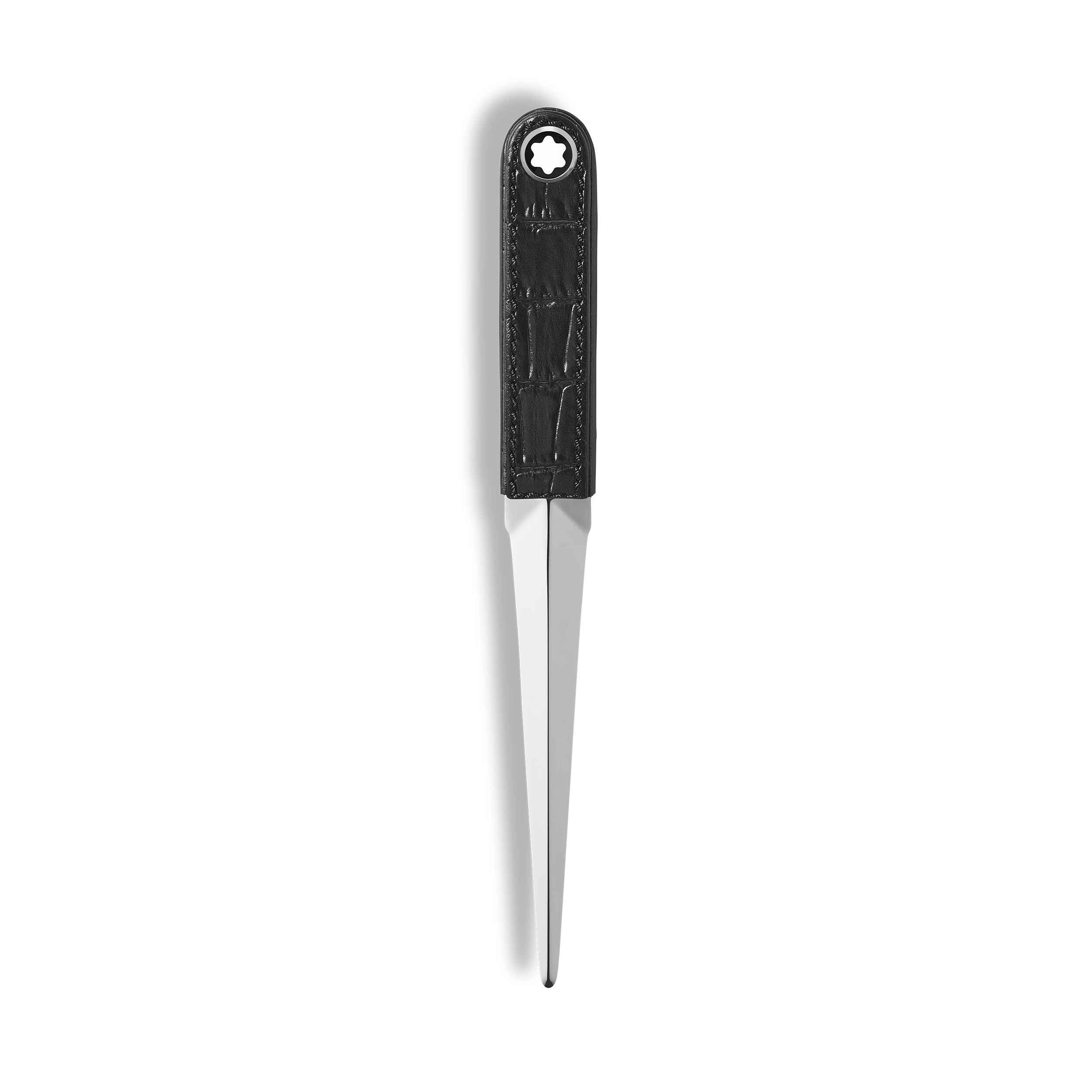 Montblanc - Letter Opener In Croco-Embossed Leather - Paper - Mb136156 - Letter Accessories   Black