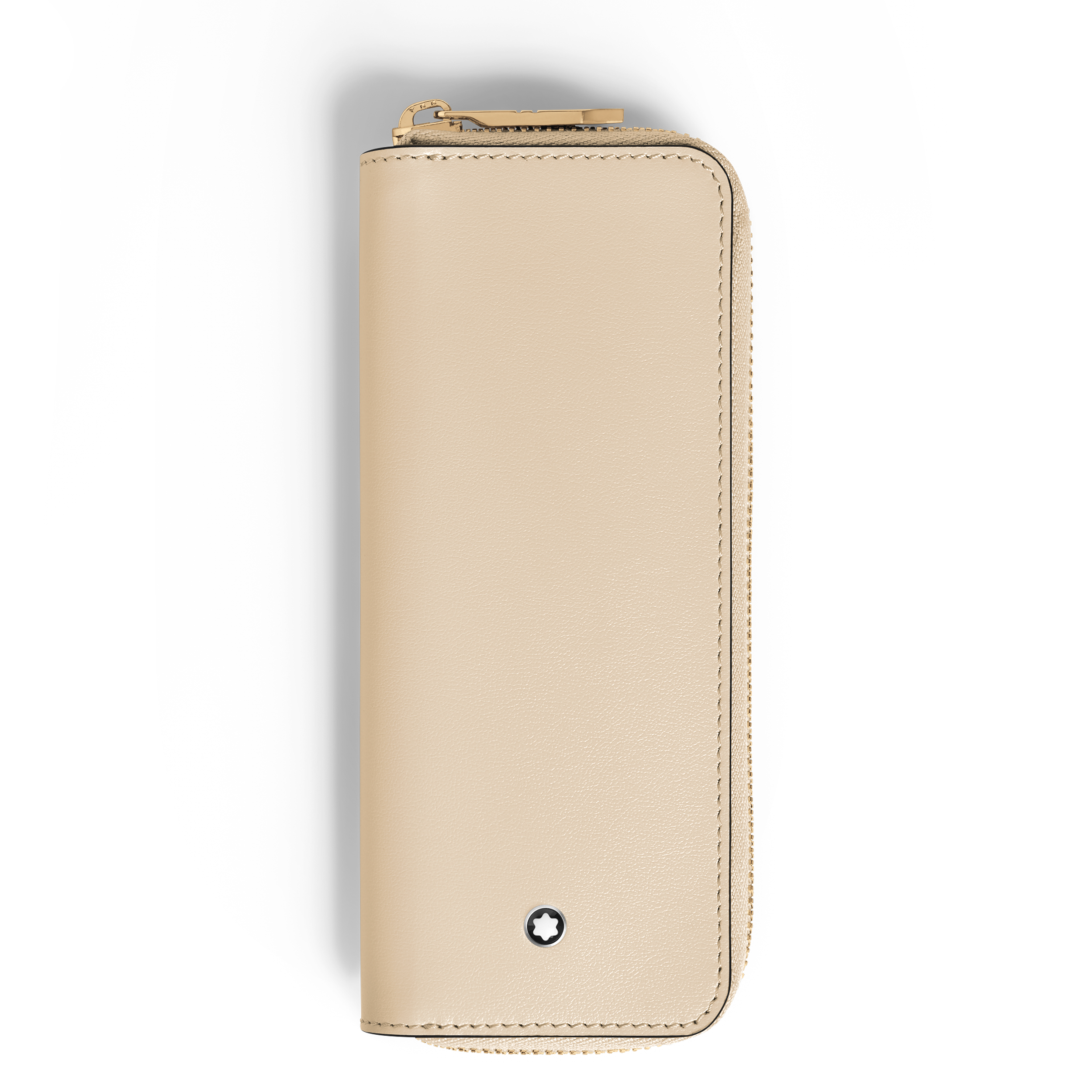 Montblanc - 2-Pen Pouch With Zip In Meisterstück Leather - Leather - Mb221454 - Pen Pouches   Cloudy Beige
