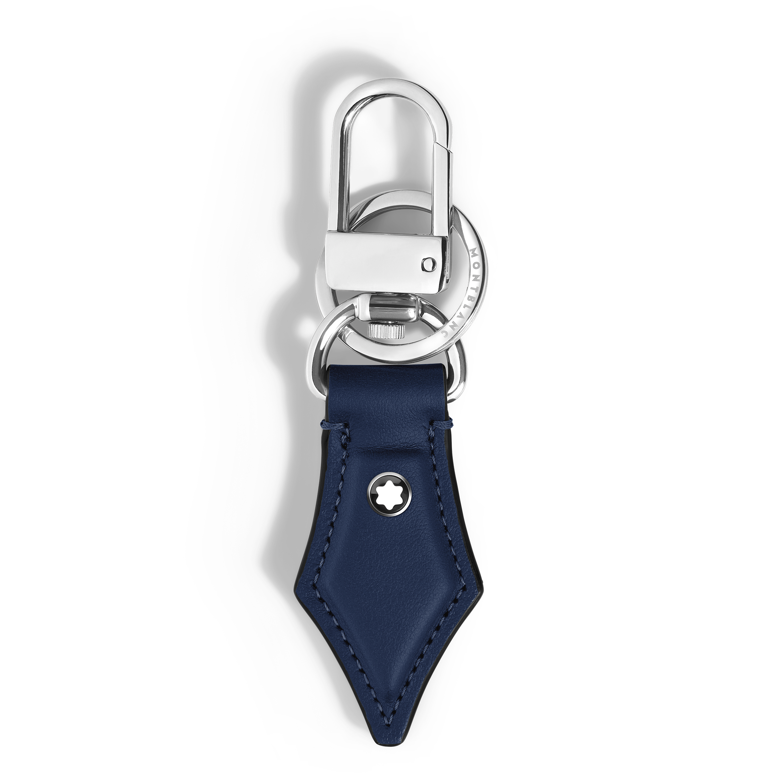  Montblanc - Schlüsselanhänger Mit Federdetail Aus Meisterstück Leder - Tintenblau - Leder - Mb221294 - Schlüsselringe & Schlüsseletuis 