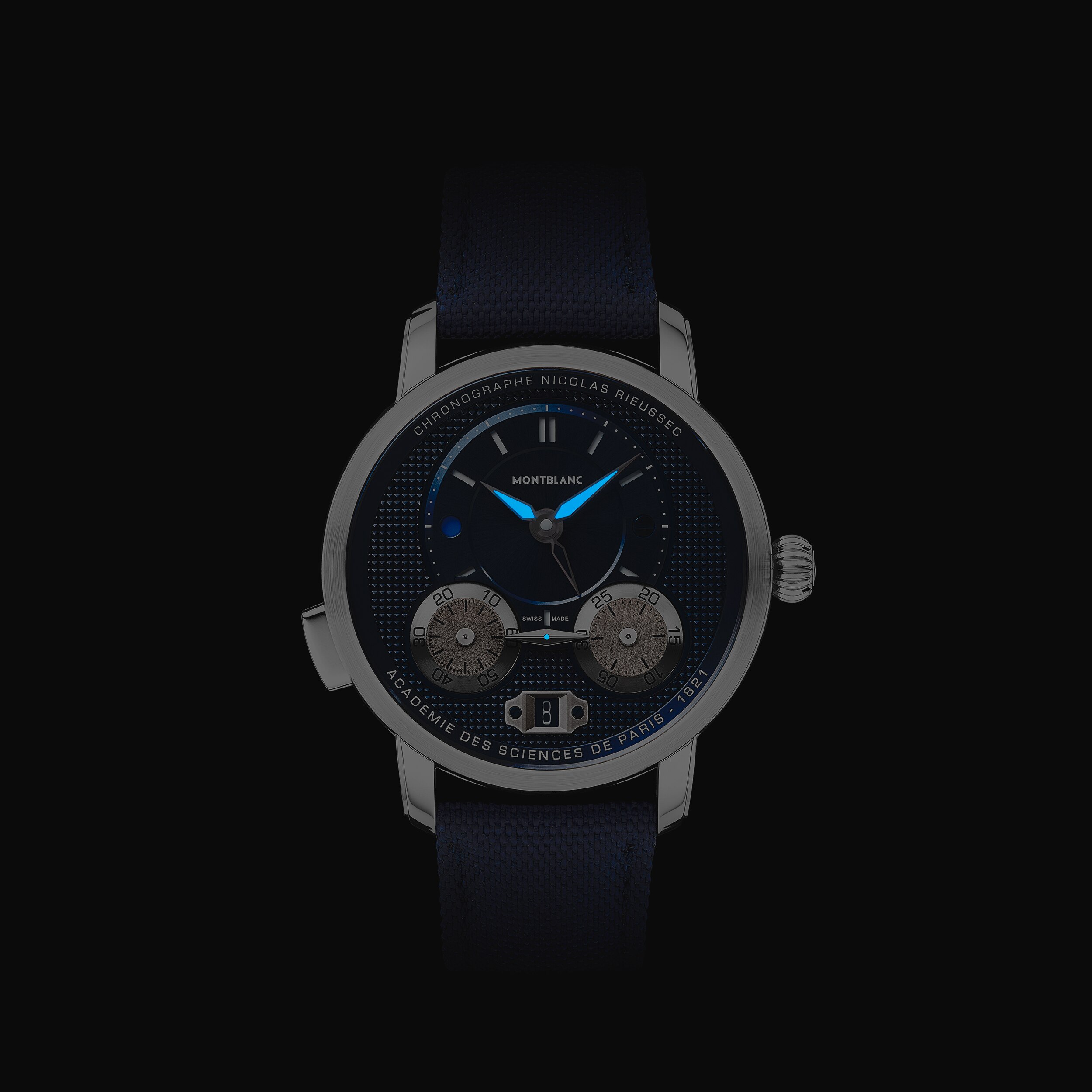  Montblanc - Montblanc Star Legacy Nicolas Rieussec Chronograph 43 Mm - Blau - Stahl - Mb130986 - Uhr 