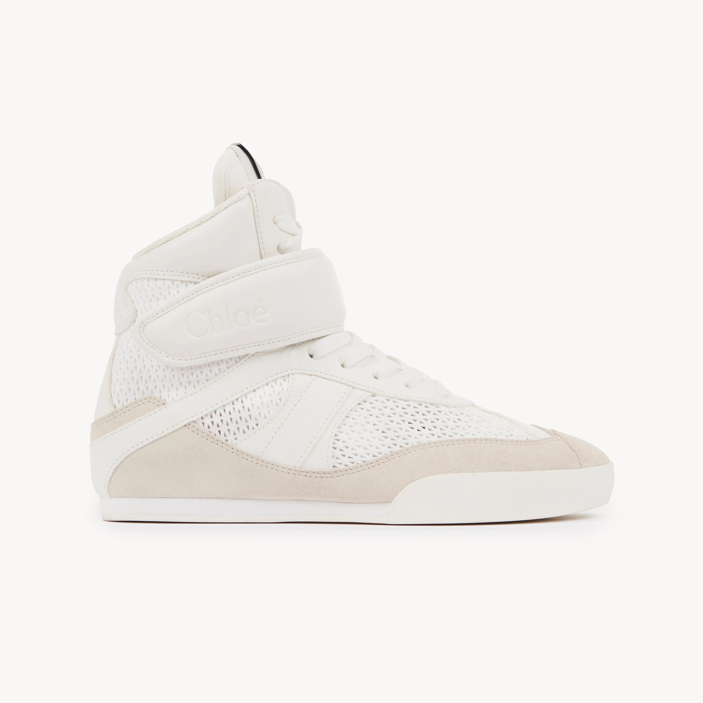 Chloé Mesh And Suede Kick High-top Sneakers In White