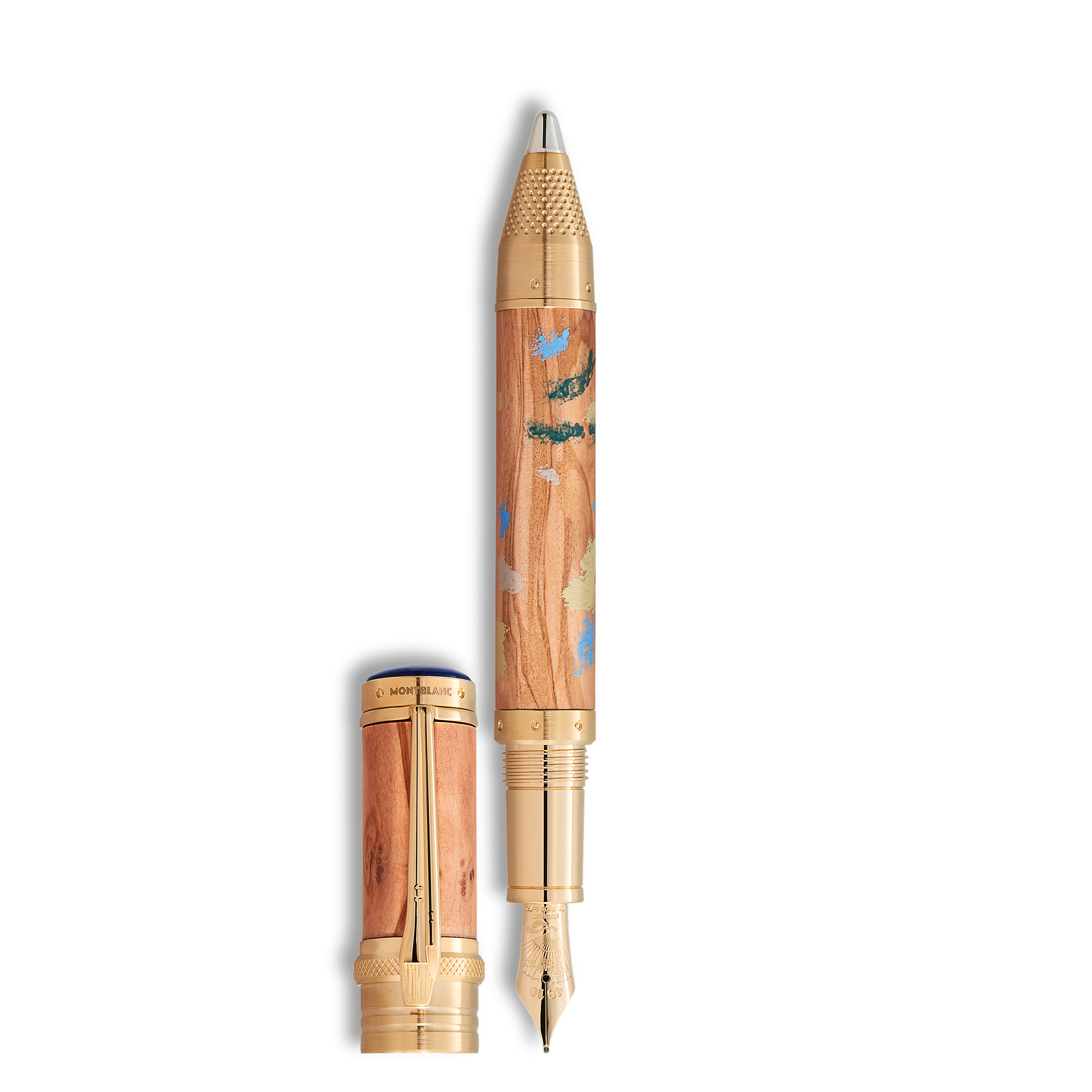 Montblanc - Masters Of Art Homage To Pierre-Auguste Renoir Limited Edition 4810 Fountain Pen - Olive Tree Wood - Mb131981 - Fountain   Light Brown