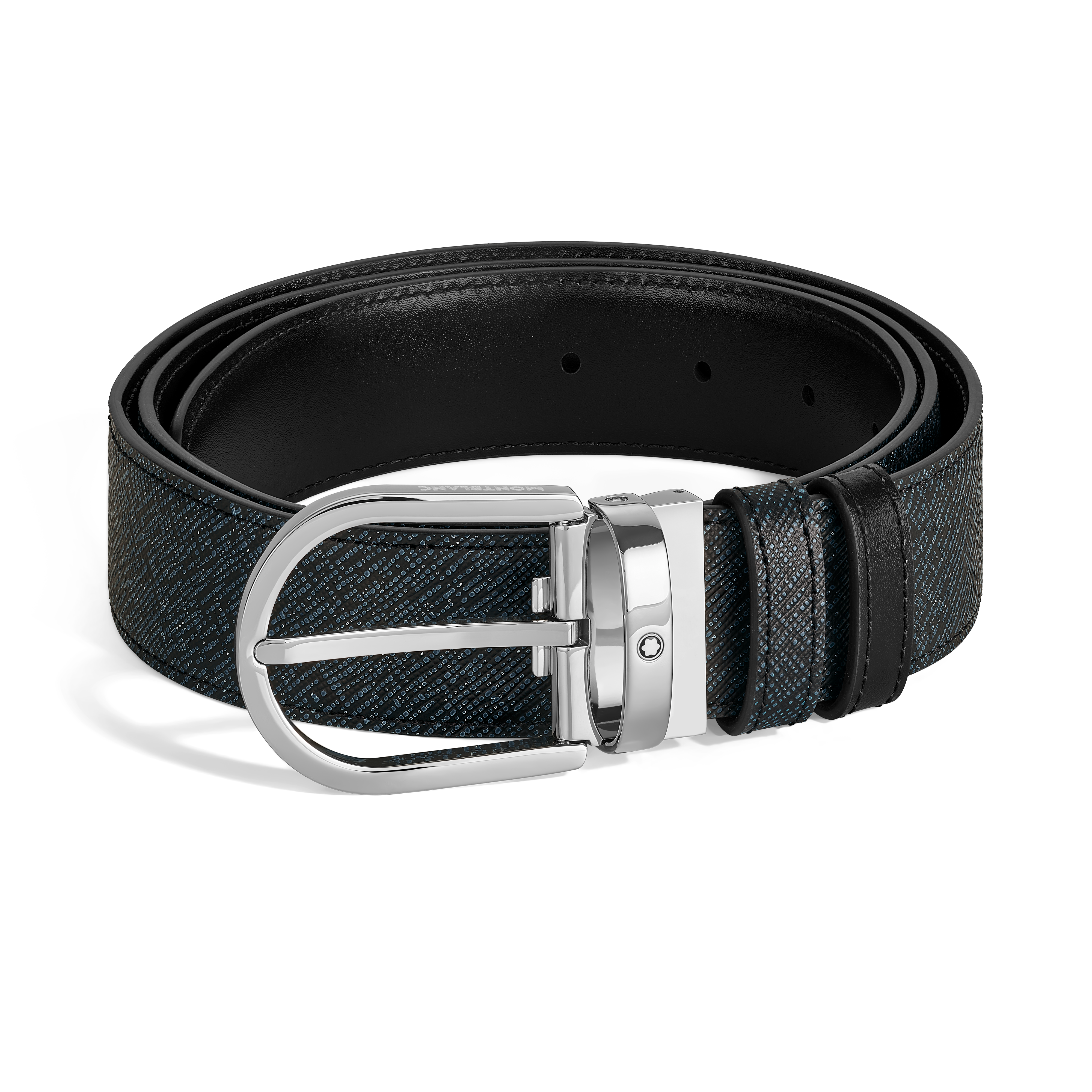  Montblanc - Wendbarer Gürtel Mit Hufeisenförmiger Schließe 35 Mm Aus Sartorial Leder - Mb198572 - Gürtel 