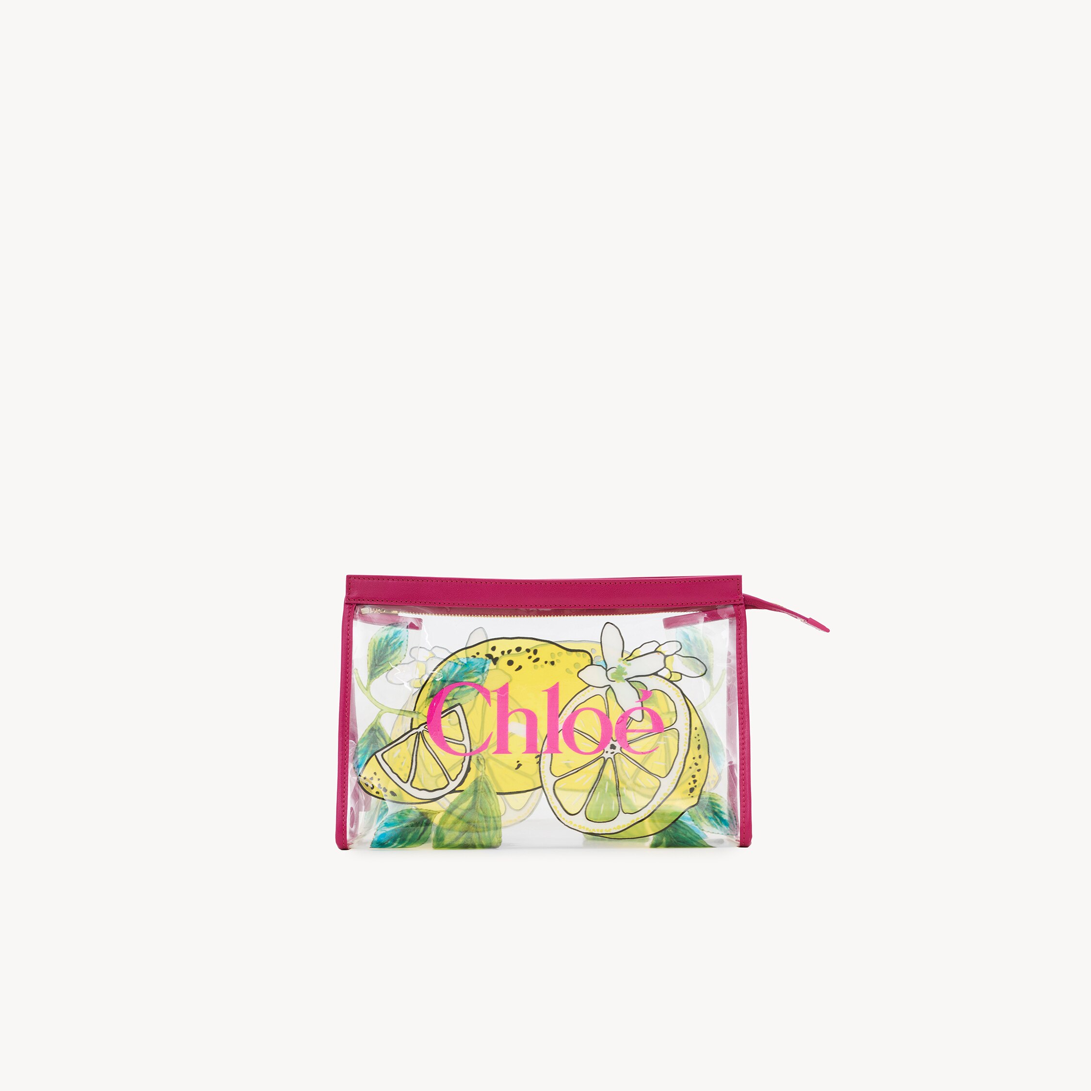 Chloé - Chloé Soleil zipped pouch in lemon-print jelly - Radiant Yellow - Single Size - Thermoplastic Polyurethane