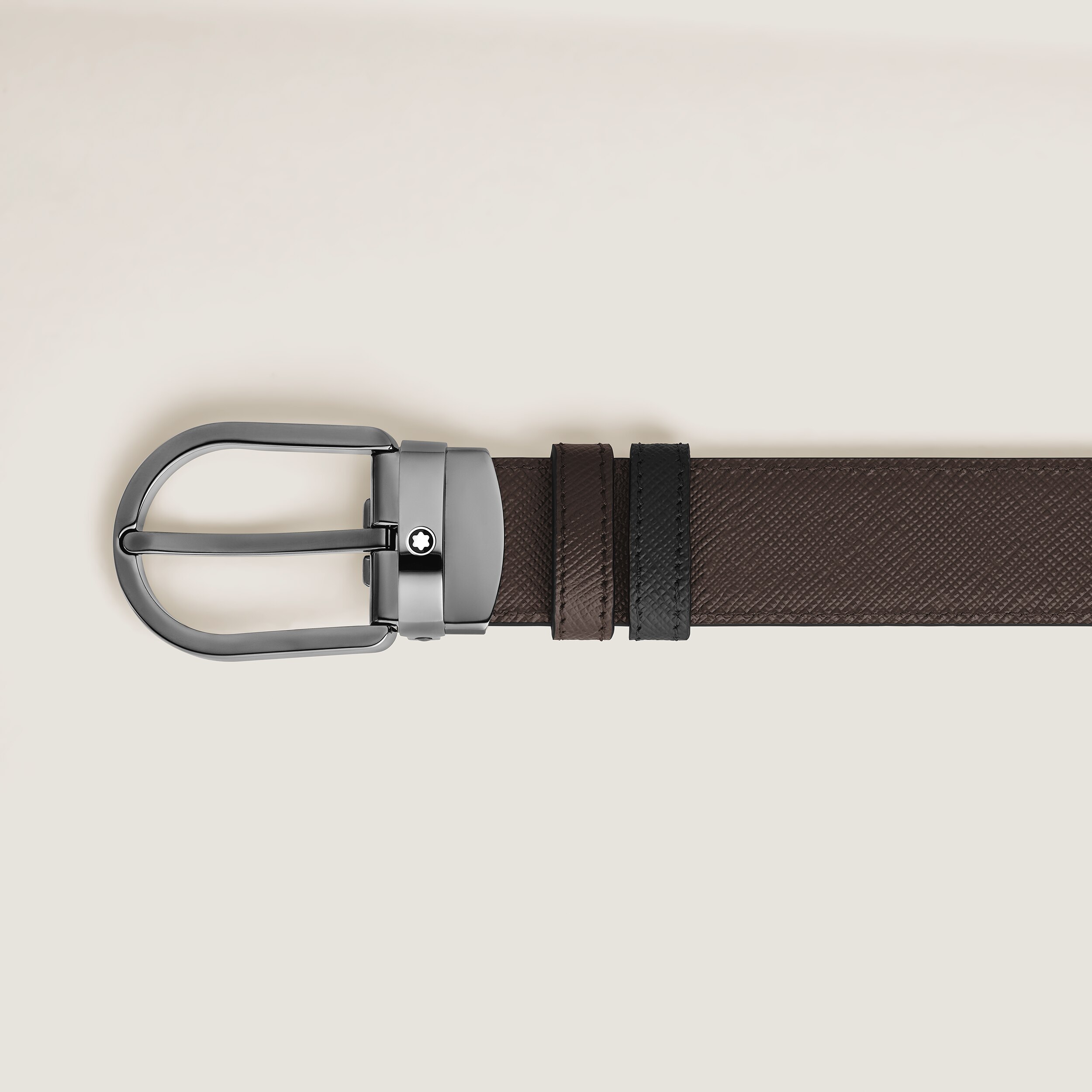  Montblanc - Wendbarer Gürtel Mit Hufeisenförmiger Schließe 30 Mm Aus Hochwertigem Leder - Mb222355 - Gürtel 