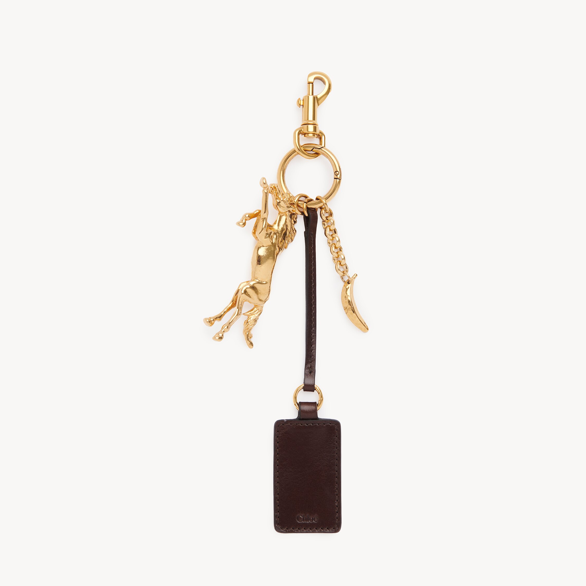 Chloé Kerala 25 Tag Charm In Brass In Gold