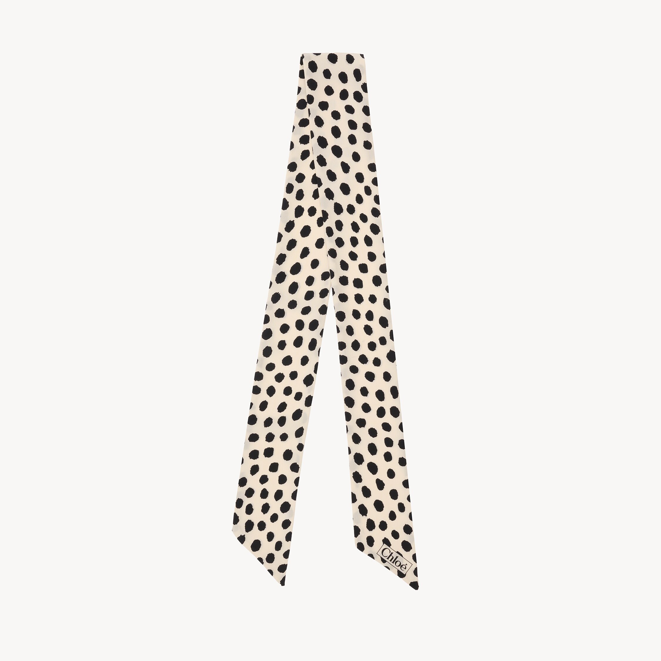 Chloé Spotted Silk Jacquard Scarf In White