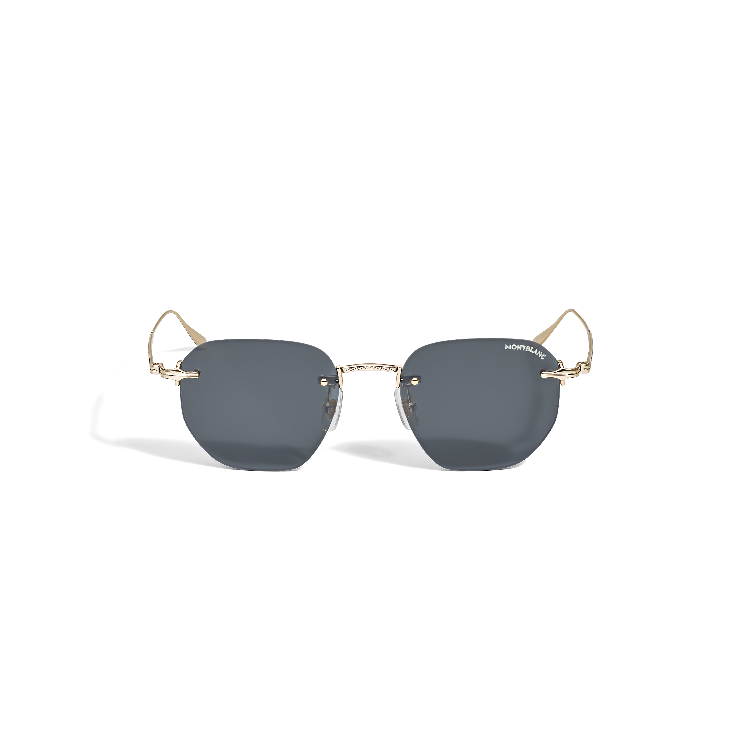 Montblanc - Round Sunglasses With Gold-Coloured Metal Frame - Metal - Mb135572 - Sunglasses   Gold Colour