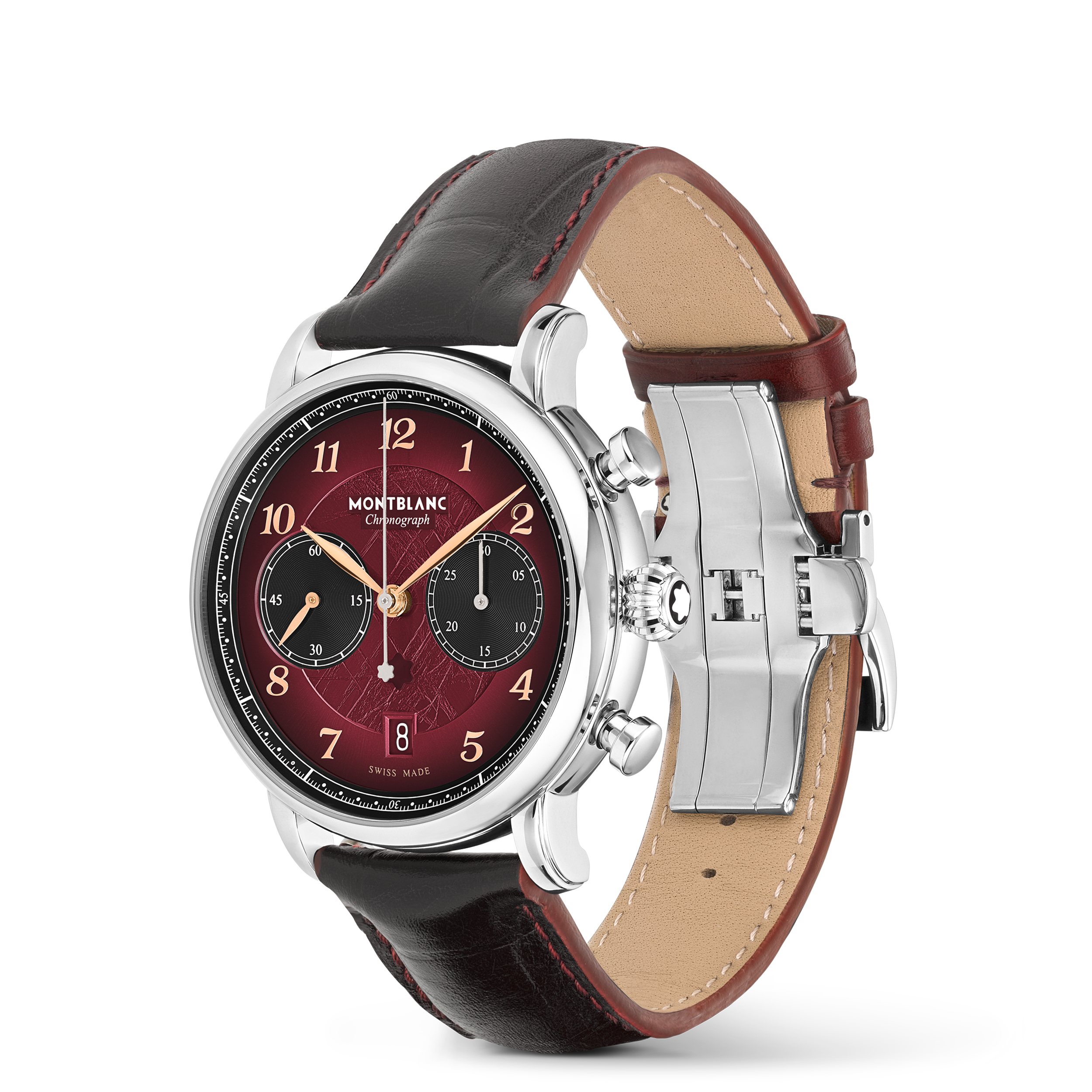  Montblanc - Montblanc Star Legacy Chronograph 42mm Limited Edition - 1786 Exemplare - Burgunderrot - Stahl - Mb133245 - Uhr 