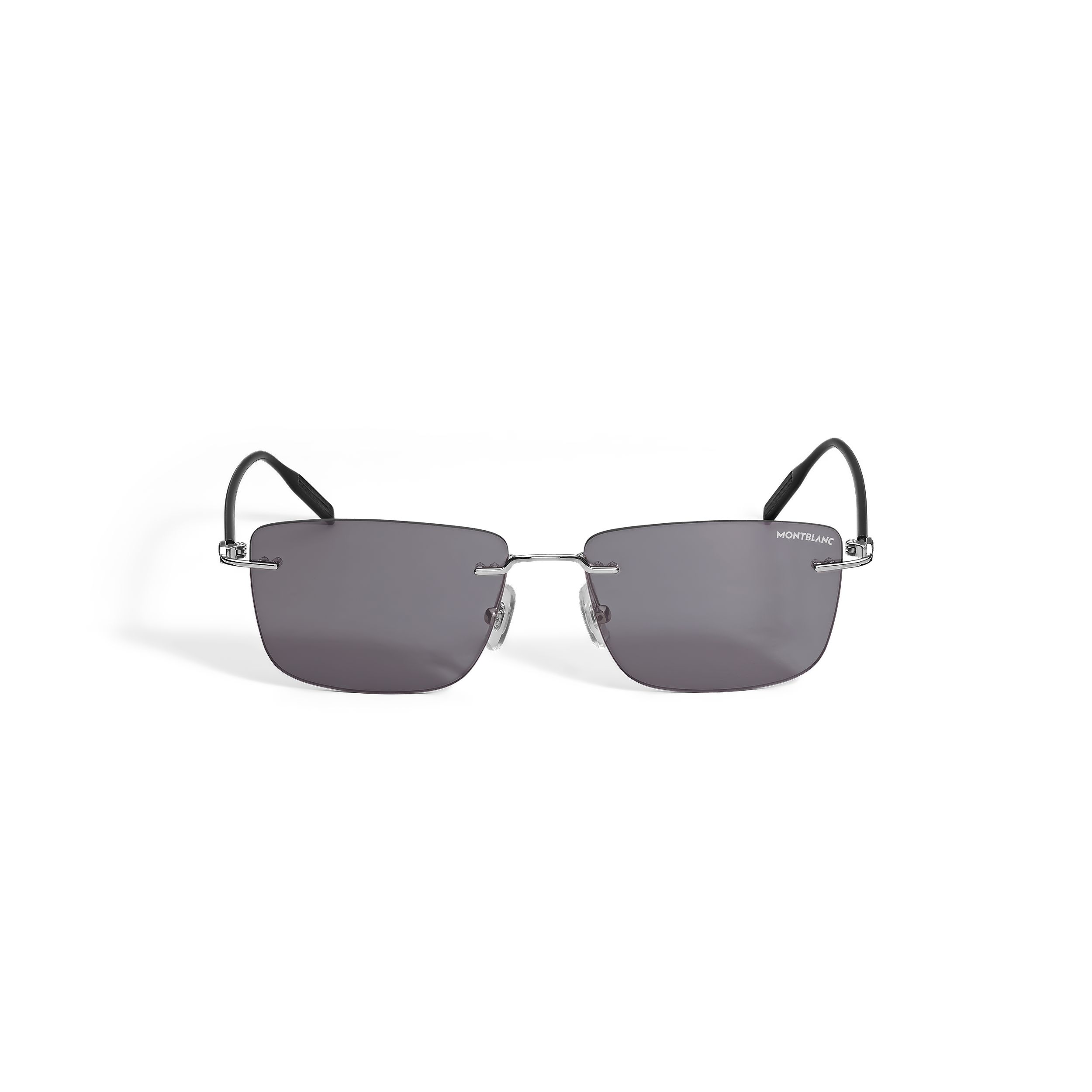 Montblanc - Rectangular Sunglasses With -Coloured Metal Frame - Mb136915 - Sunglasses Men's Silver