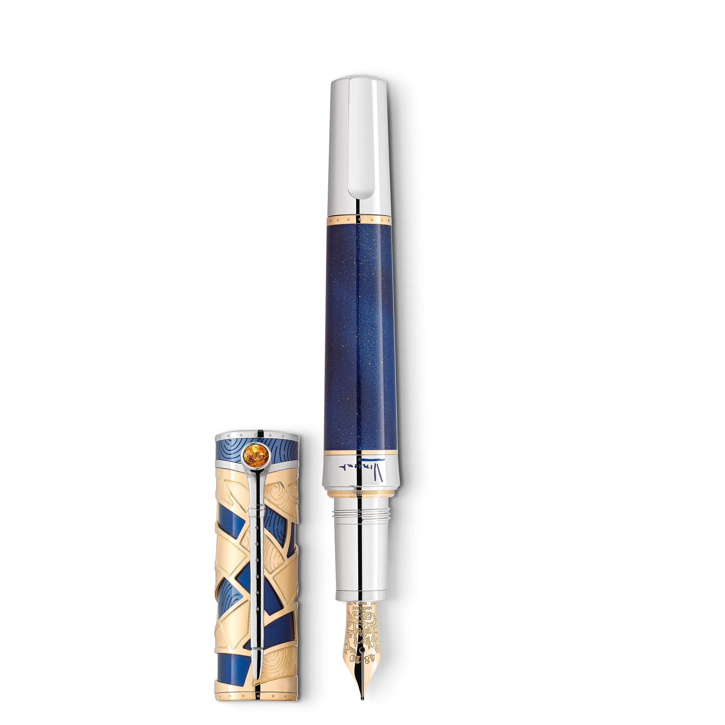 Montblanc - Masters Of Art Homage To Vincent Van Gogh Limited Edition 888 Fountain Pen - Precious Lacquer - Mb129159 - Fountain Pens   Blue