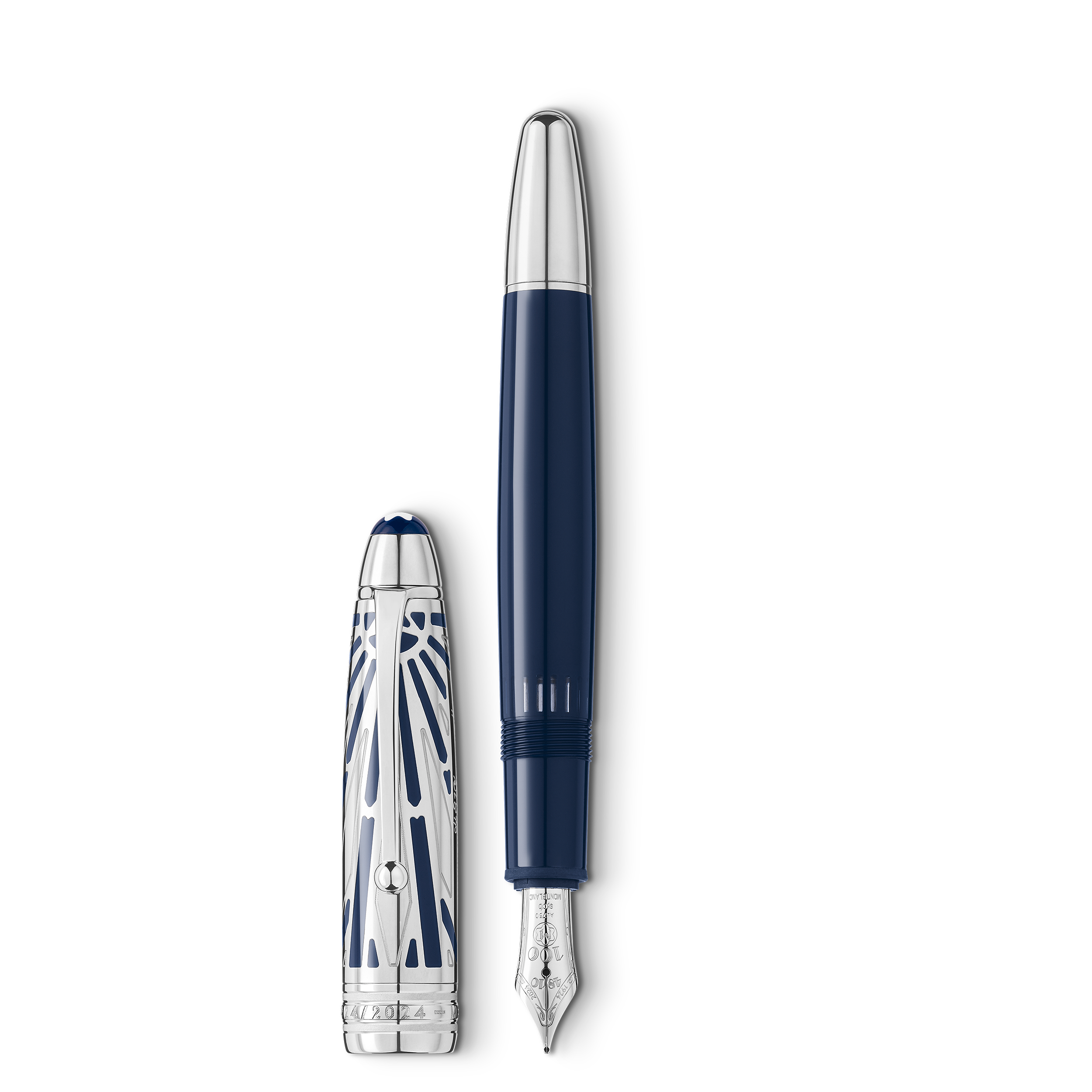 Montblanc - Meisterstück The Origin Collection Doué Legrand Fountain Pen - Metal / Precious Resin - Mb131346 - Fountain Pens Blue