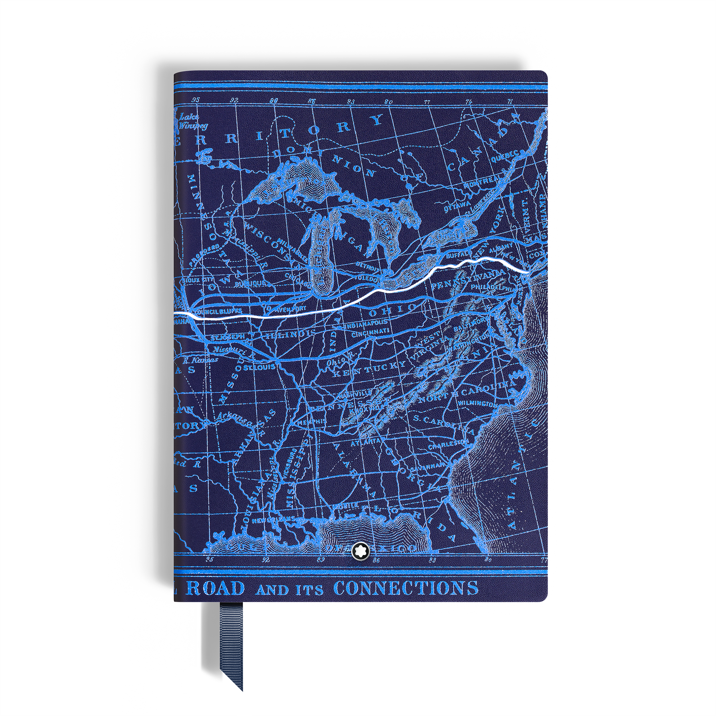 Montblanc - Medium Notebook  Meisterstück Around The World In 80 Days  Lined Pages - Paper - Mb134713 - Notebooks   Blue