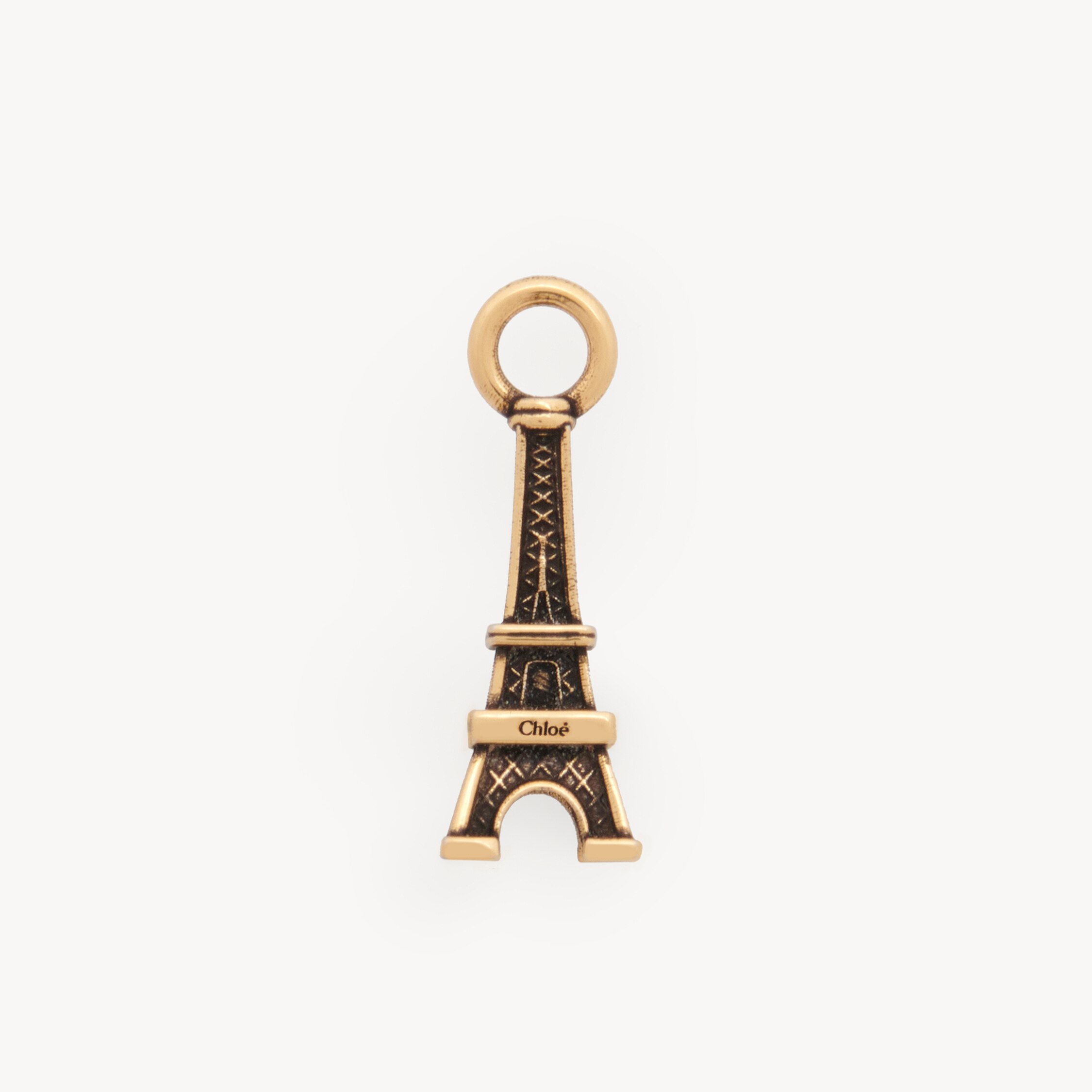 Chloé Alphabet Eiffel Tower Charm In Brass In Gold