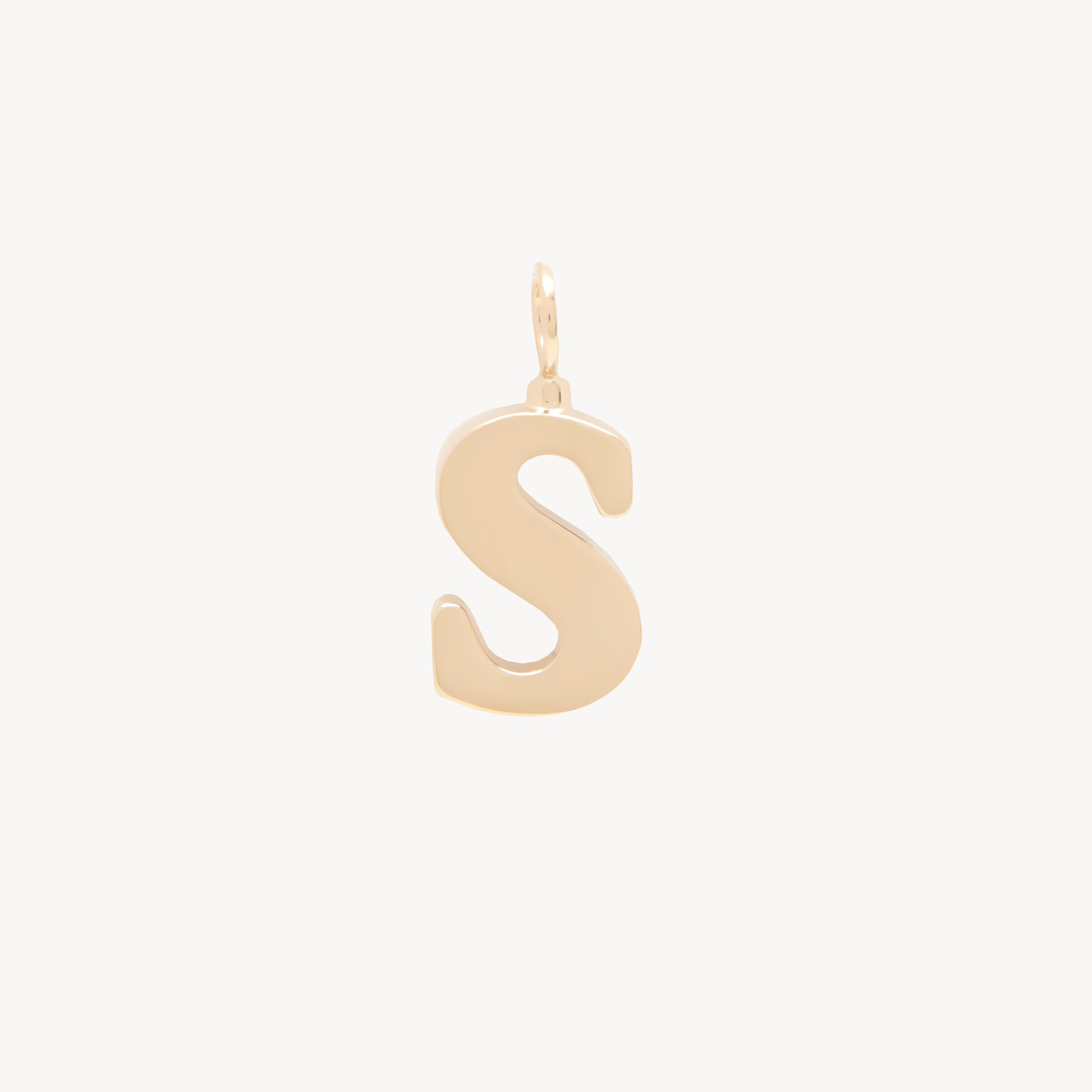 Chloé Alphabet Letter S Charm In Brass In Gold