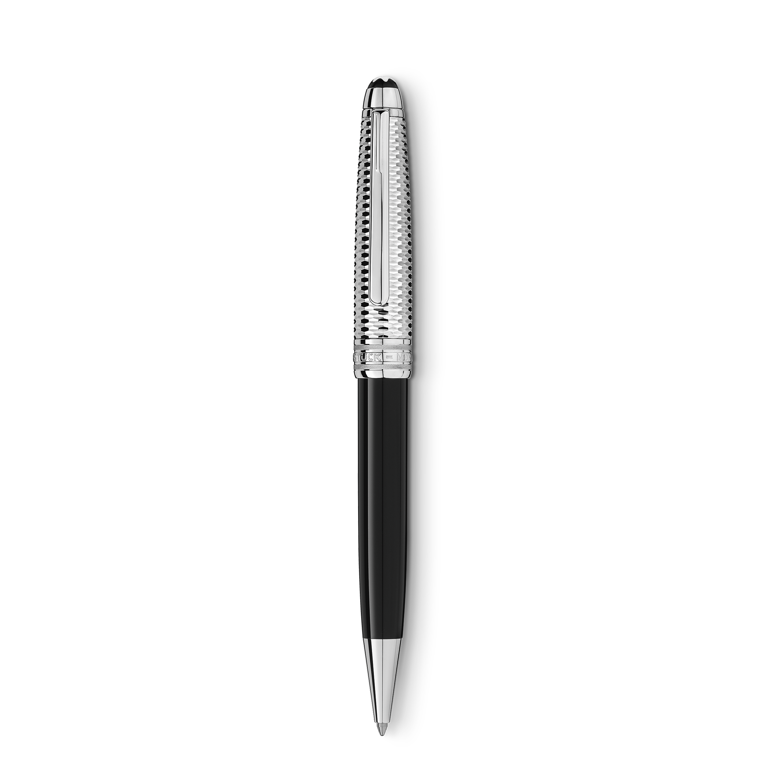  Montblanc - Penna A Sfera Meisterstück Geometry Doué Classique - Nero - Metallo / Resina Pregiata - Mb132503 - Penne A Sfera 