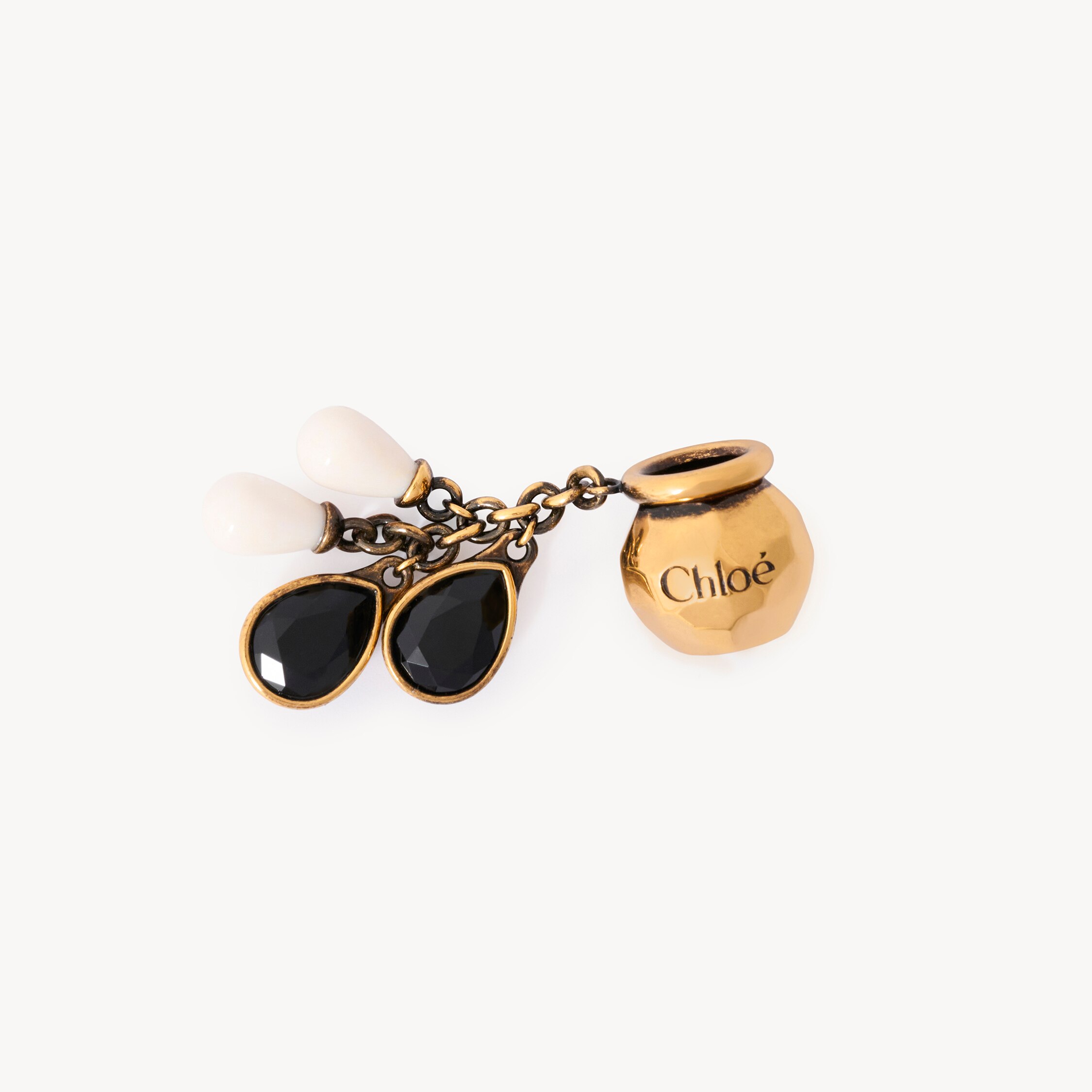 Chloé Sphere Pearl Dice Charm For Bracelet Bag In Brass In Gold