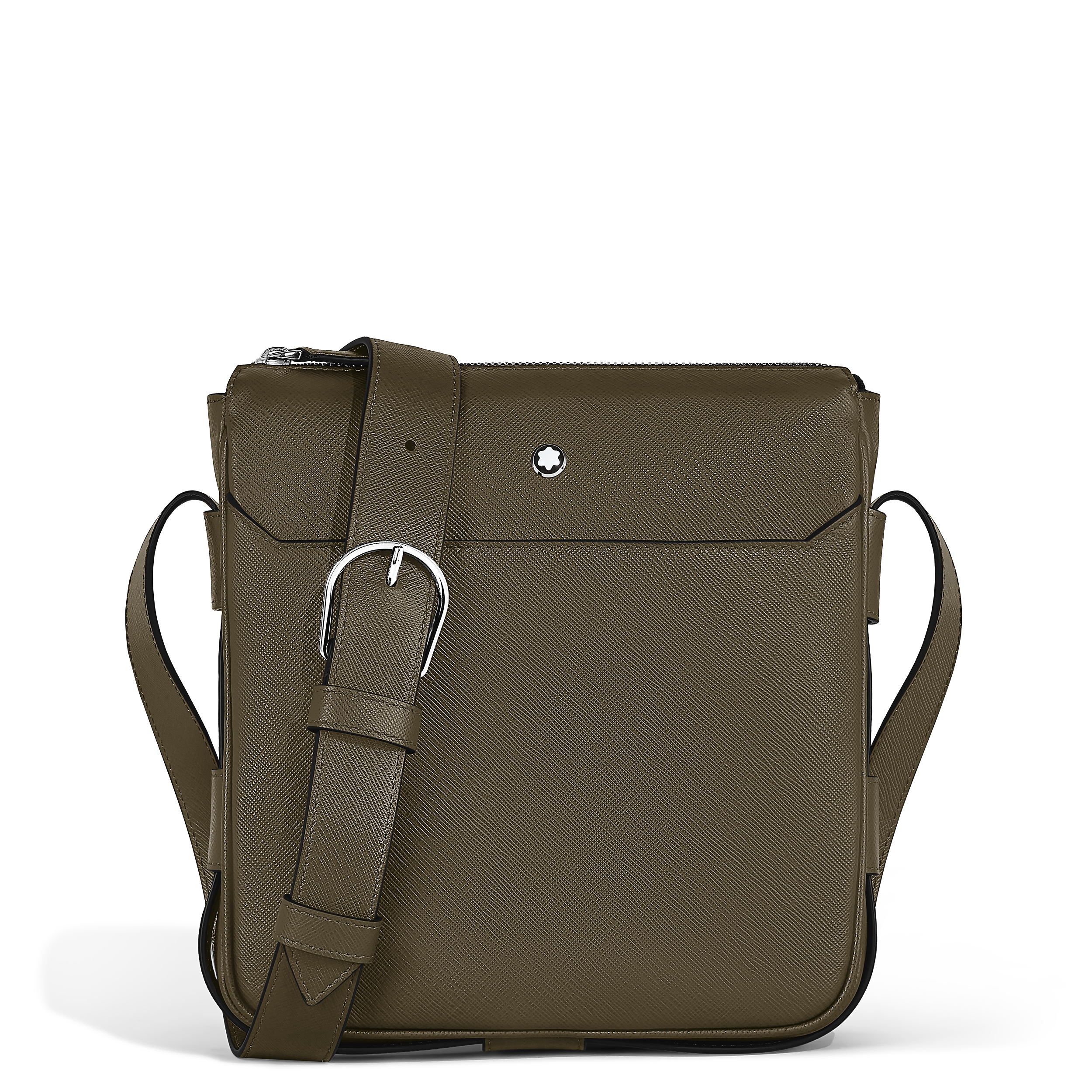 Montblanc - Vertical Belt Messenger Bag In Sartorial Leather - Leather - Mb221562 - Sling Bags   Khaki