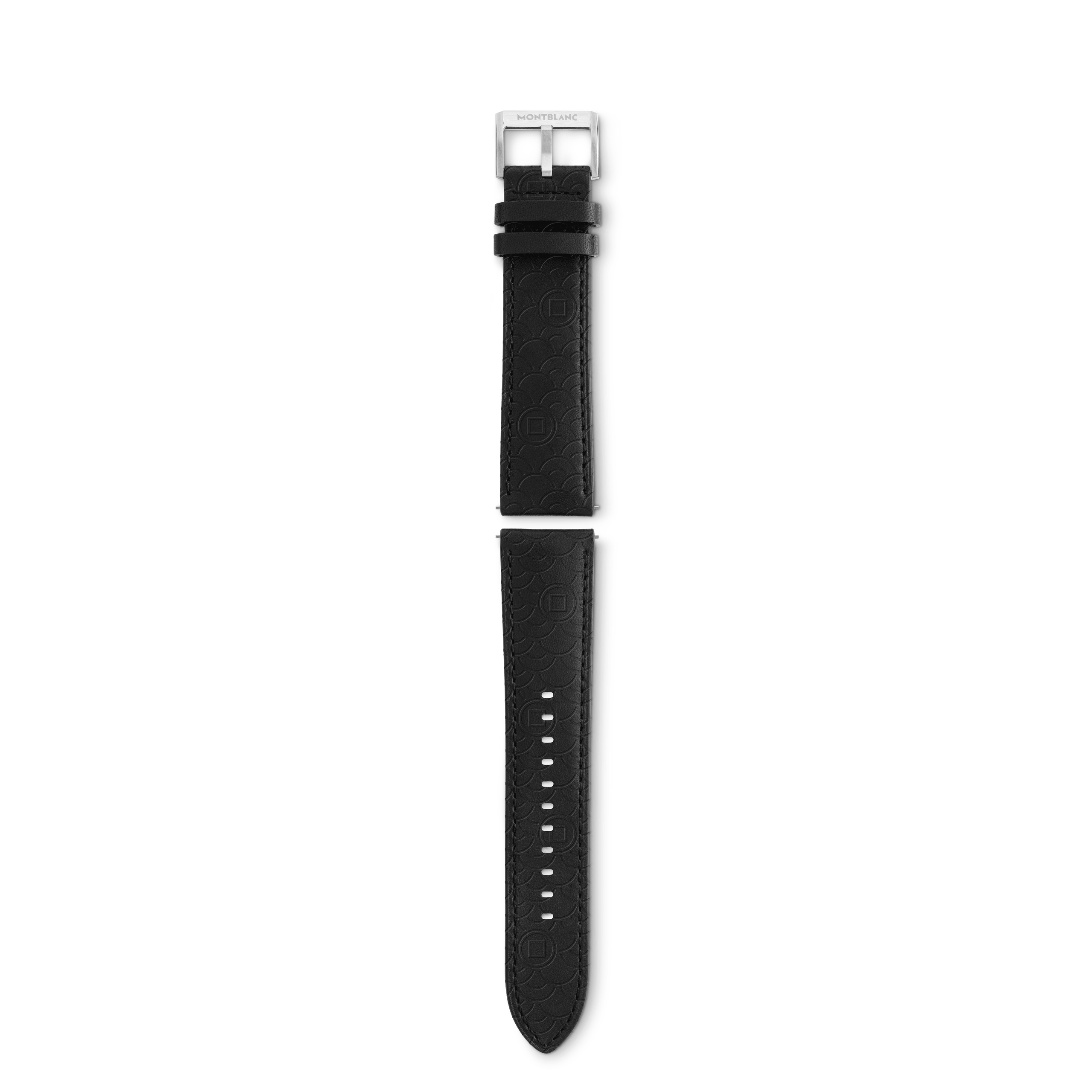  Montblanc - Around The World In 80 Days Year 2 Edition - Kalbslederarmband Mit Grauer Dornschließe - Schwarz - Kalbsleder - Mb131811 - Smart Armbänder 