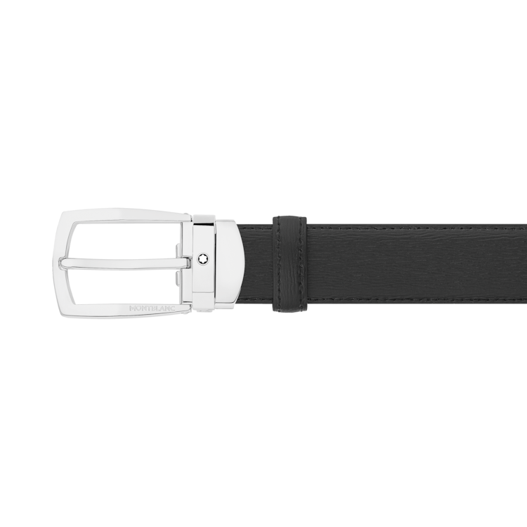 Black 30 mm leather belt, image 2