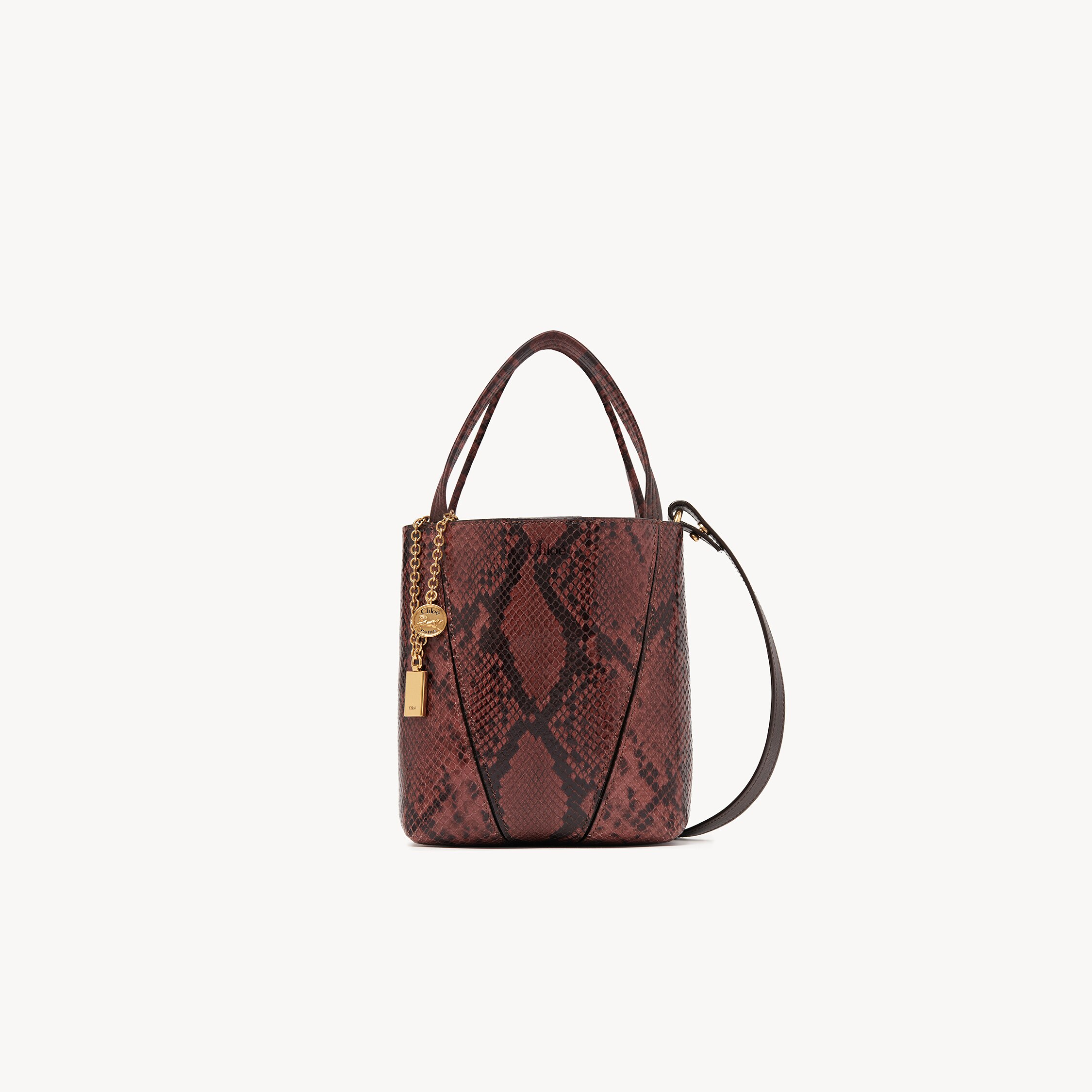Chloé Small Chloé Spin tote bag in python-effect leather