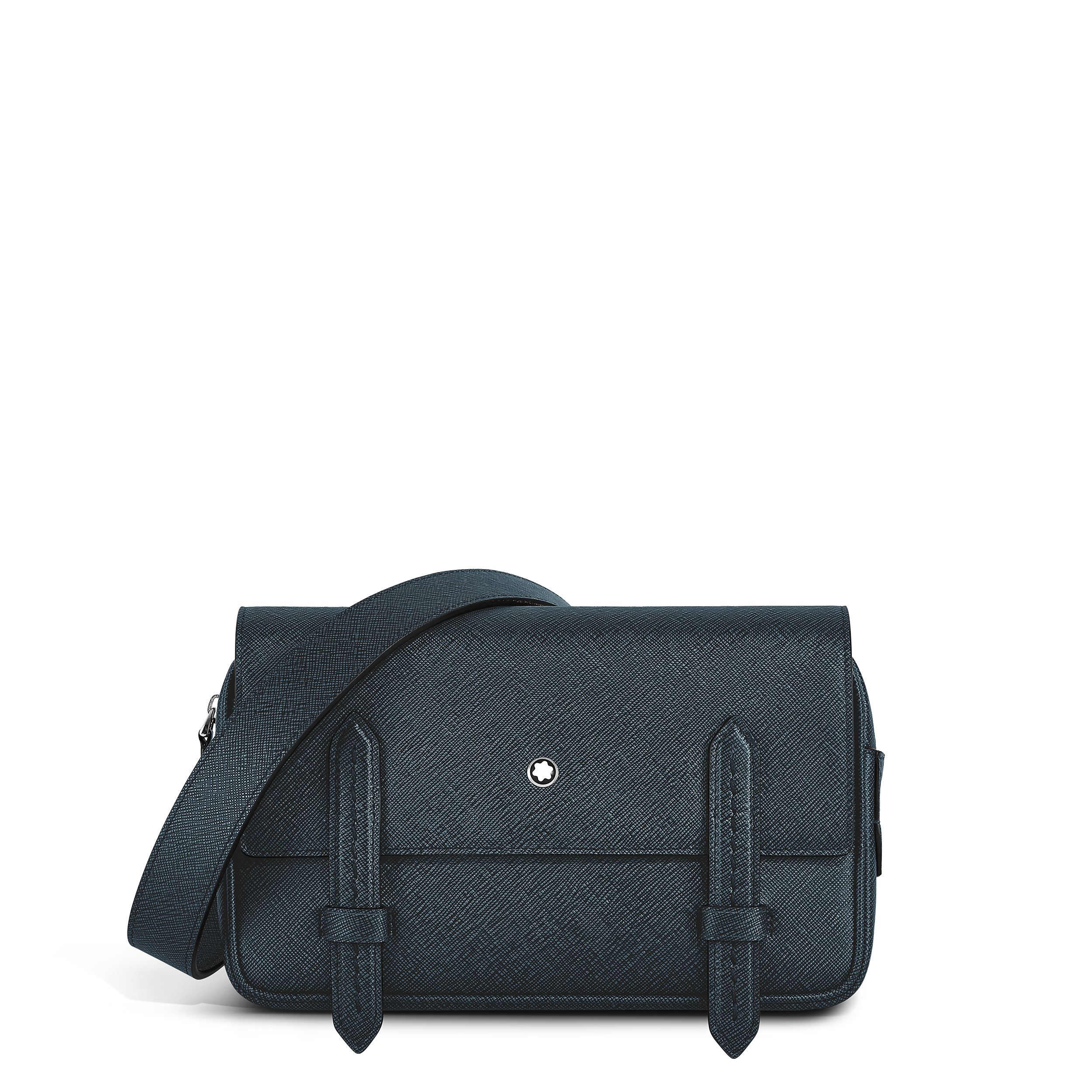 Montblanc - Crossbody Bag In Sartorial Leather - Leather - Mb220423 - Messengers   Tweed Blue