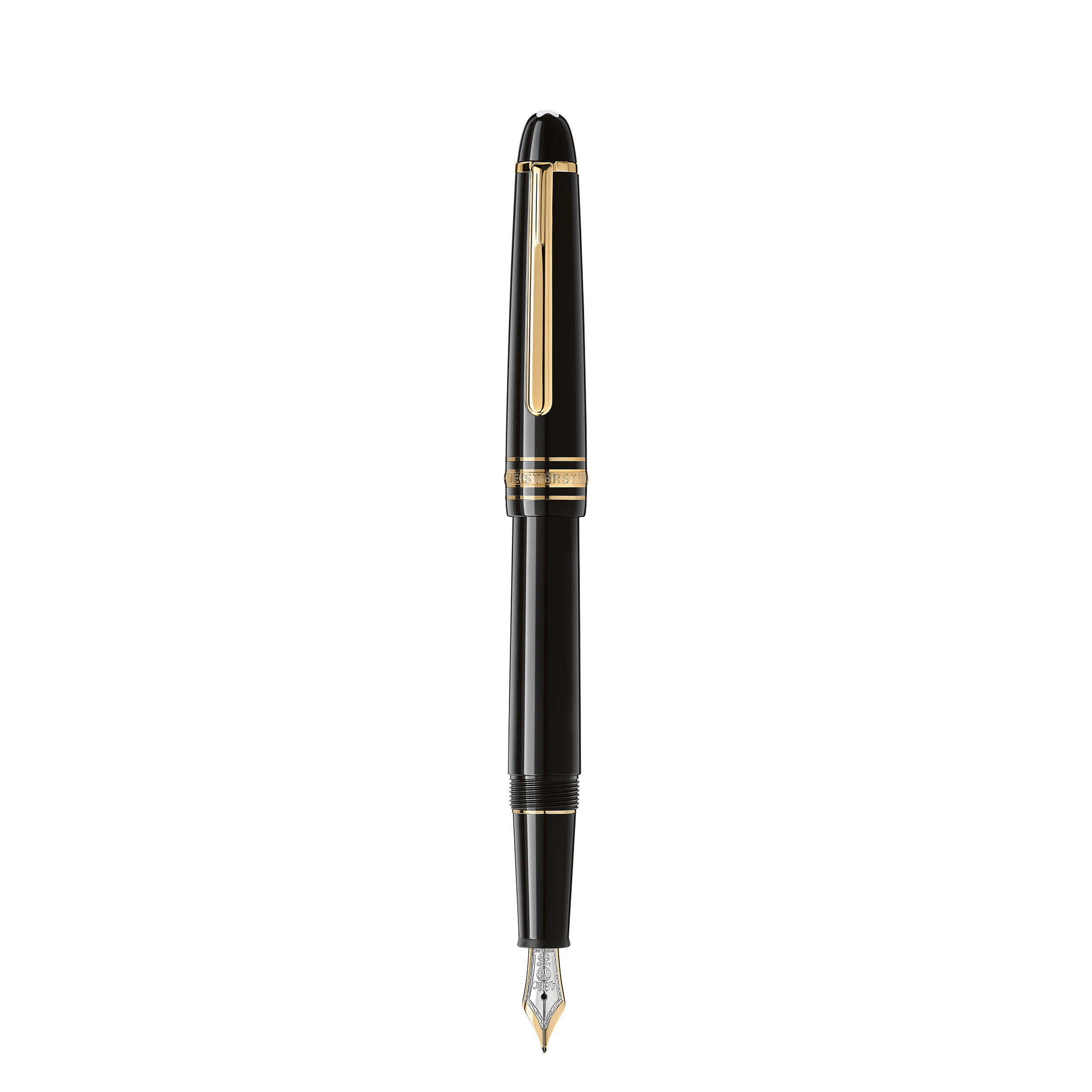 Montblanc - Vergoldeter Meisterstück Classique Füllfederhalter - Schwarz - Edelharz - Mb132465 - Füllfederhalter 