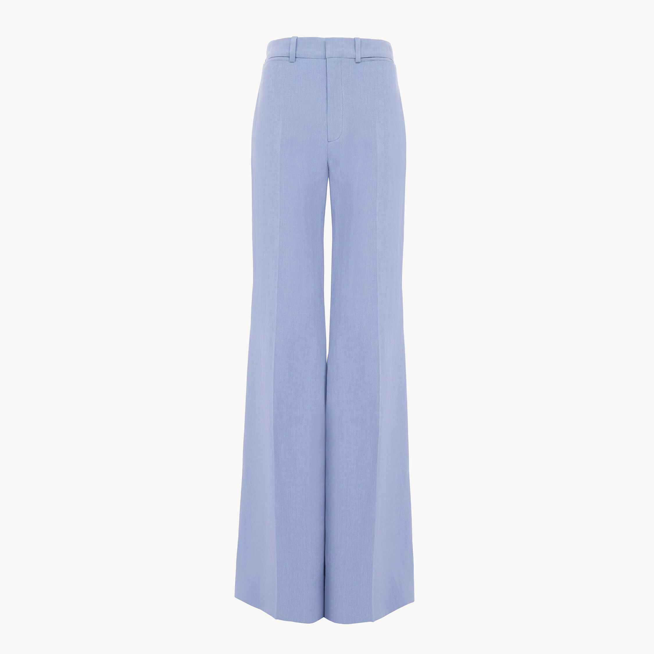 Chloé Pantalon Taille Haute Évasé En Crêpe De Lin In Blue