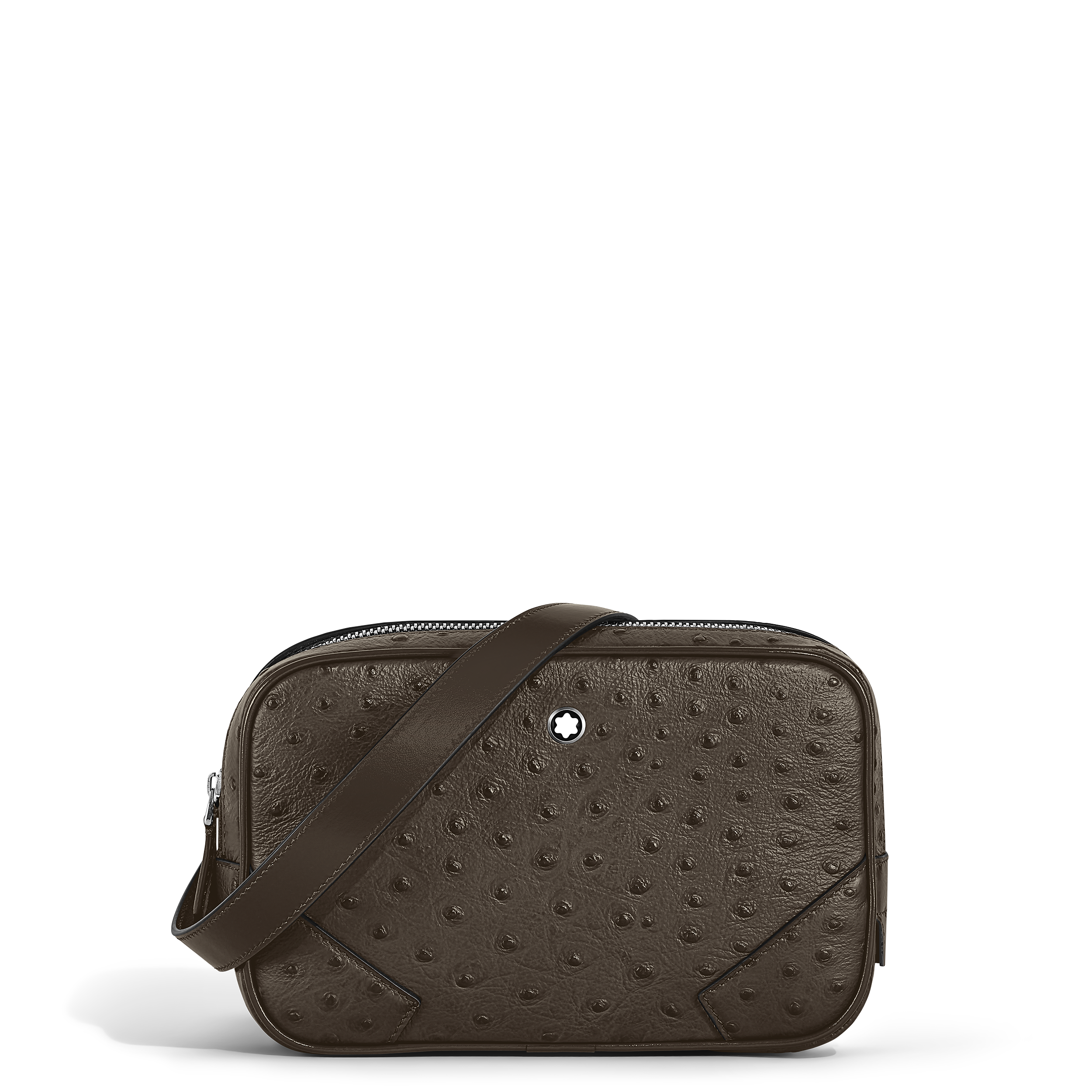 Montblanc - Mini Crossbody Bag In Ostrich-Embossed Leather - Leather - Mb220469 - Messengers   Khaki