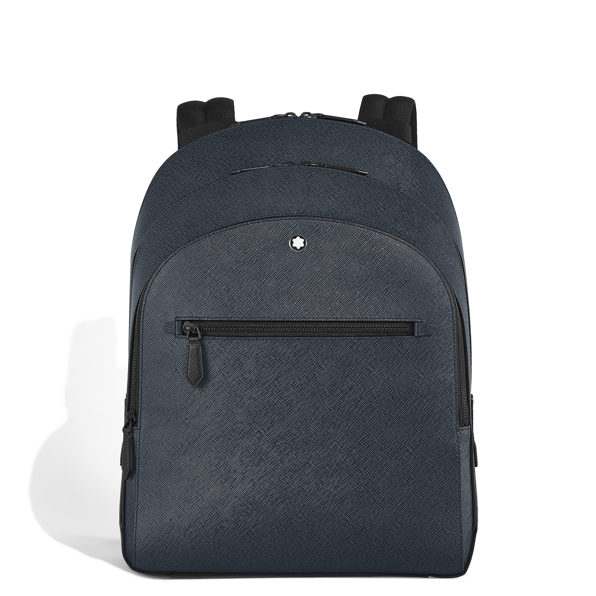 Montblanc - Medium Backpack With 3 Compartts In Sartorial Leather - Leather - Mb220335 - Backpacks Men's Tweed Blue
