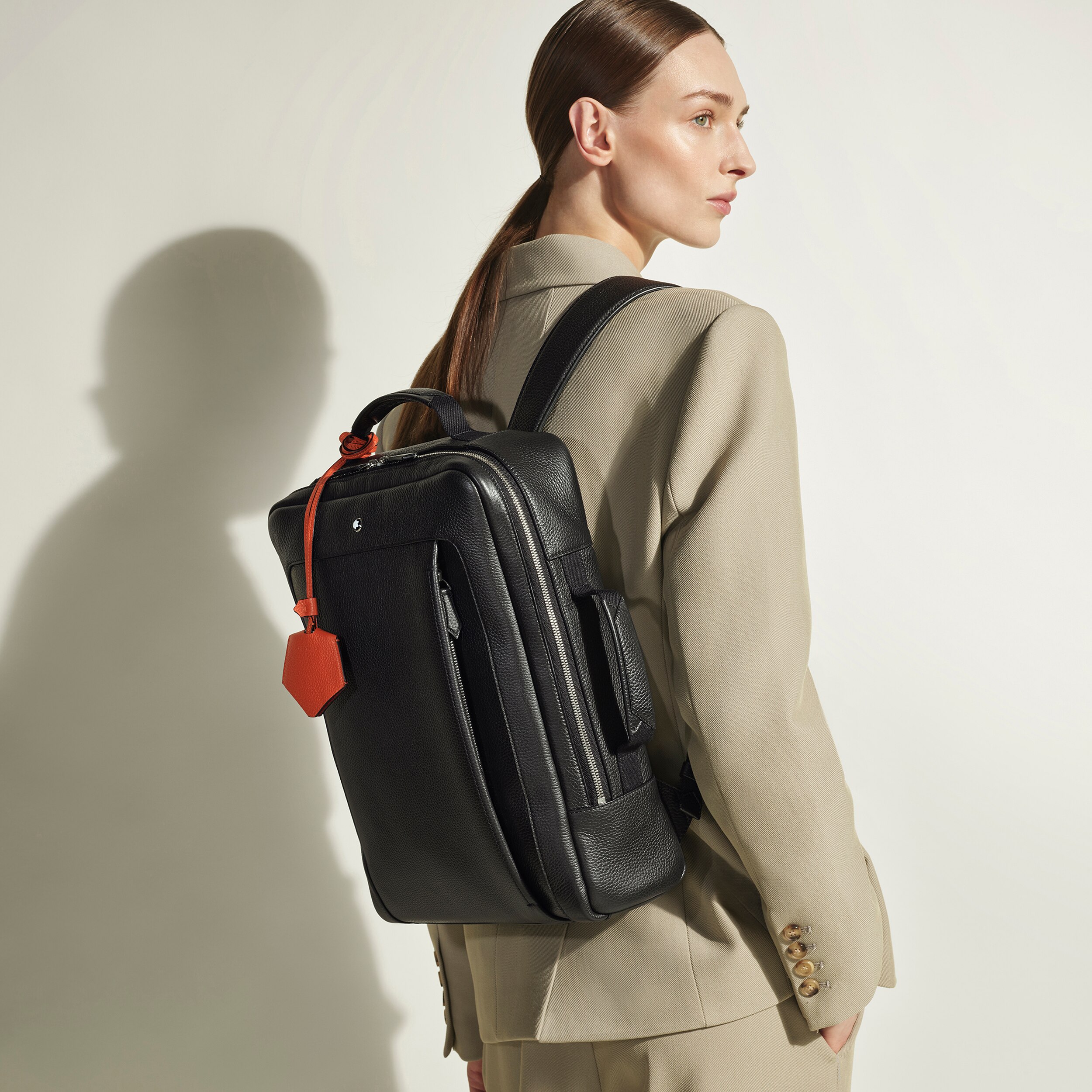  Montblanc - Rechteckiger Montblanc Companion Rucksack - Schwarz - Leder - Mb221626 - Rucksäcke 